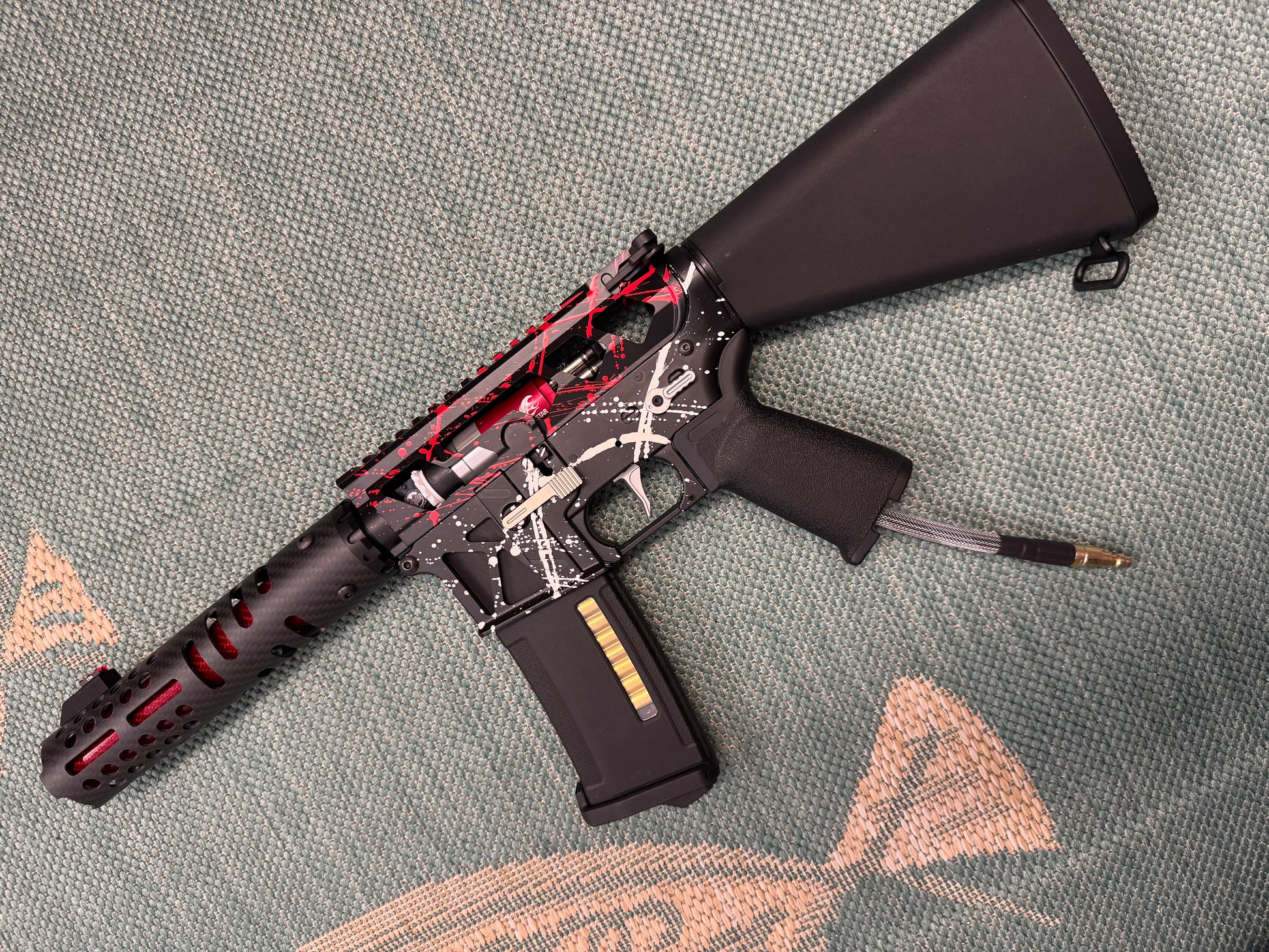 KA Tech MAC Airtac Polarstars F2 AR8 HPA M4 Stuby Type 1 Skeletonized Cerakote Splatter
