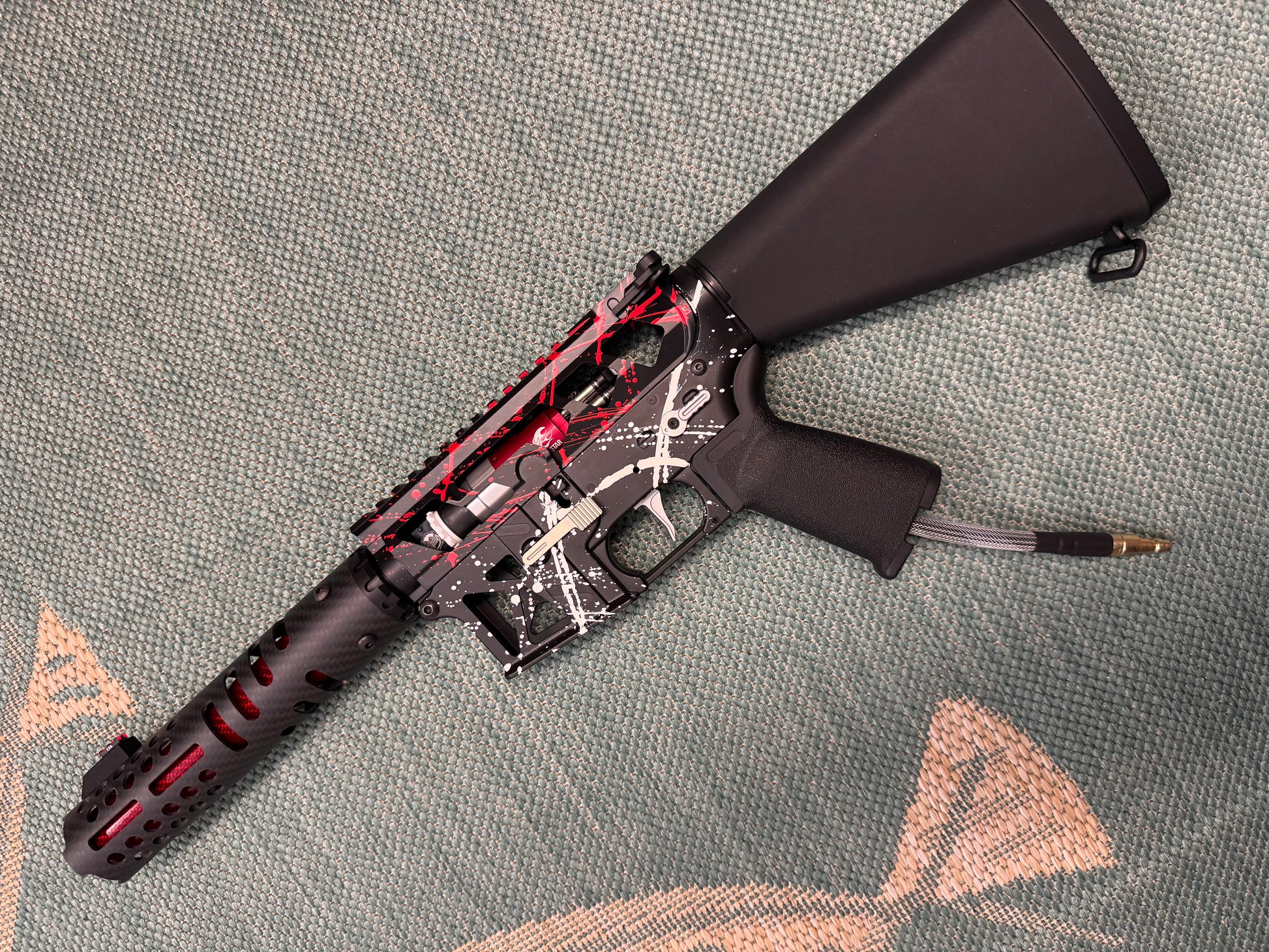 KA Tech MAC Airtac Polarstars F2 AR8 HPA M4 Stuby Type 1 Skeletonized Cerakote Splatter