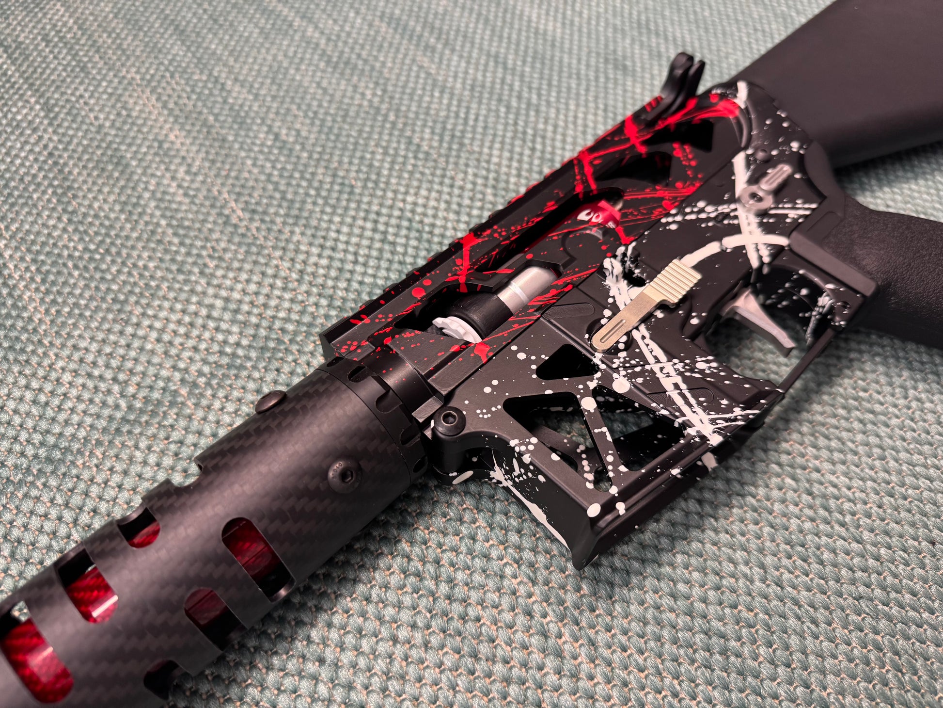 KA Tech MAC Airtac Polarstars F2 AR8 HPA M4 Stuby Type 1 Skeletonized Cerakote Splatter