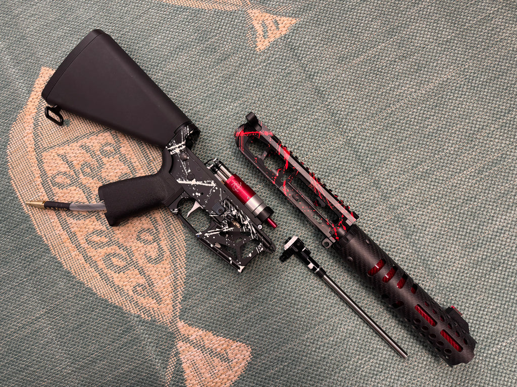 KA Tech MAC Airtac Polarstars F2 AR8 HPA M4 Stuby Type 1 Skeletonized Cerakote Splatter