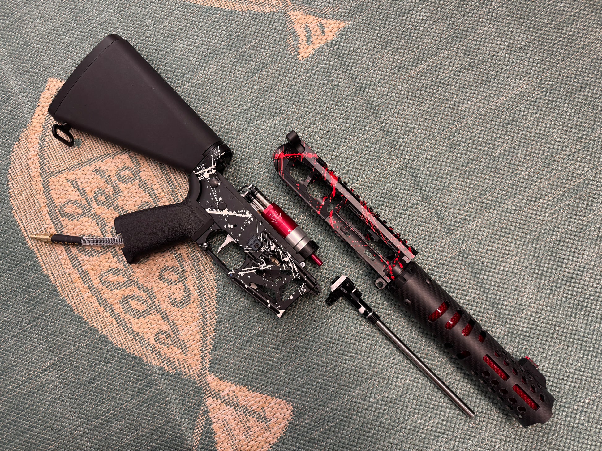 KA Tech MAC Airtac Polarstars F2 AR8 HPA M4 Stuby Type 1 Skeletonized Cerakote Splatter
