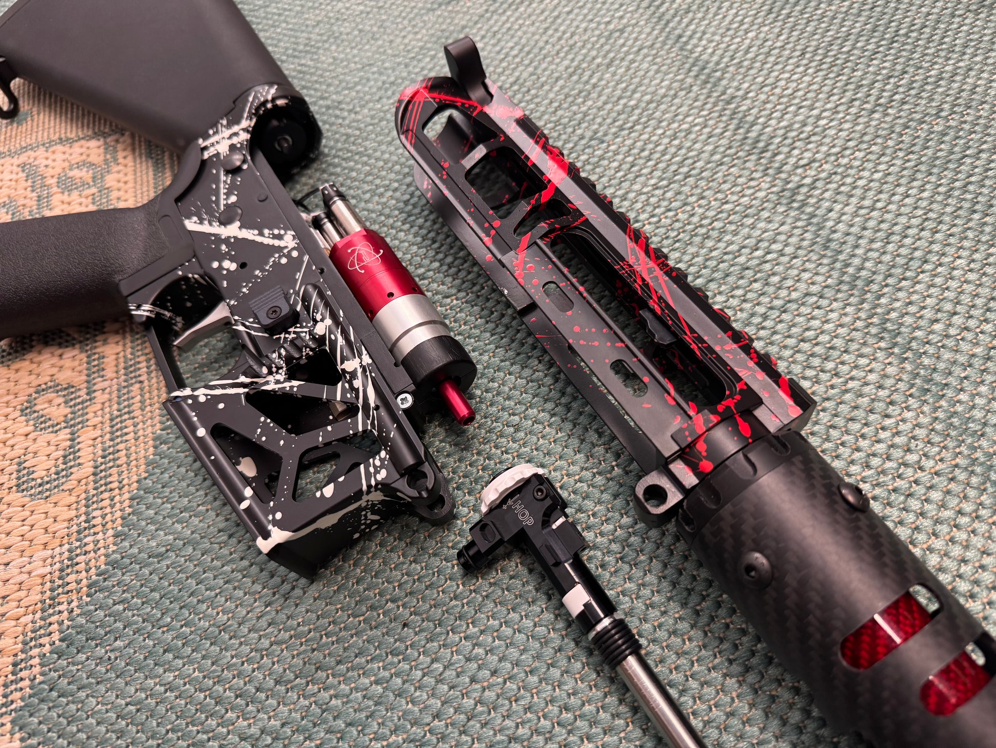 KA Tech MAC Airtac Polarstars F2 AR8 HPA M4 Stuby Type 1 Skeletonized Cerakote Splatter