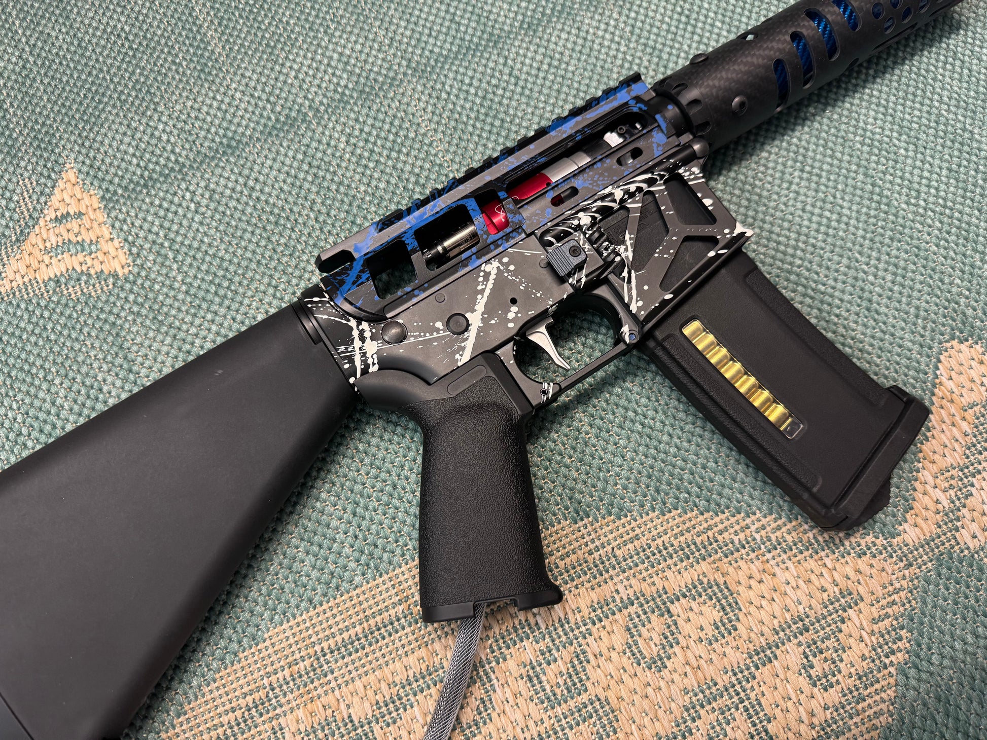 KA Tech MAC Airtac Polarstars F2 AR8 HPA M4 Stuby Type 1 Skeletonized Cerakote Splatter