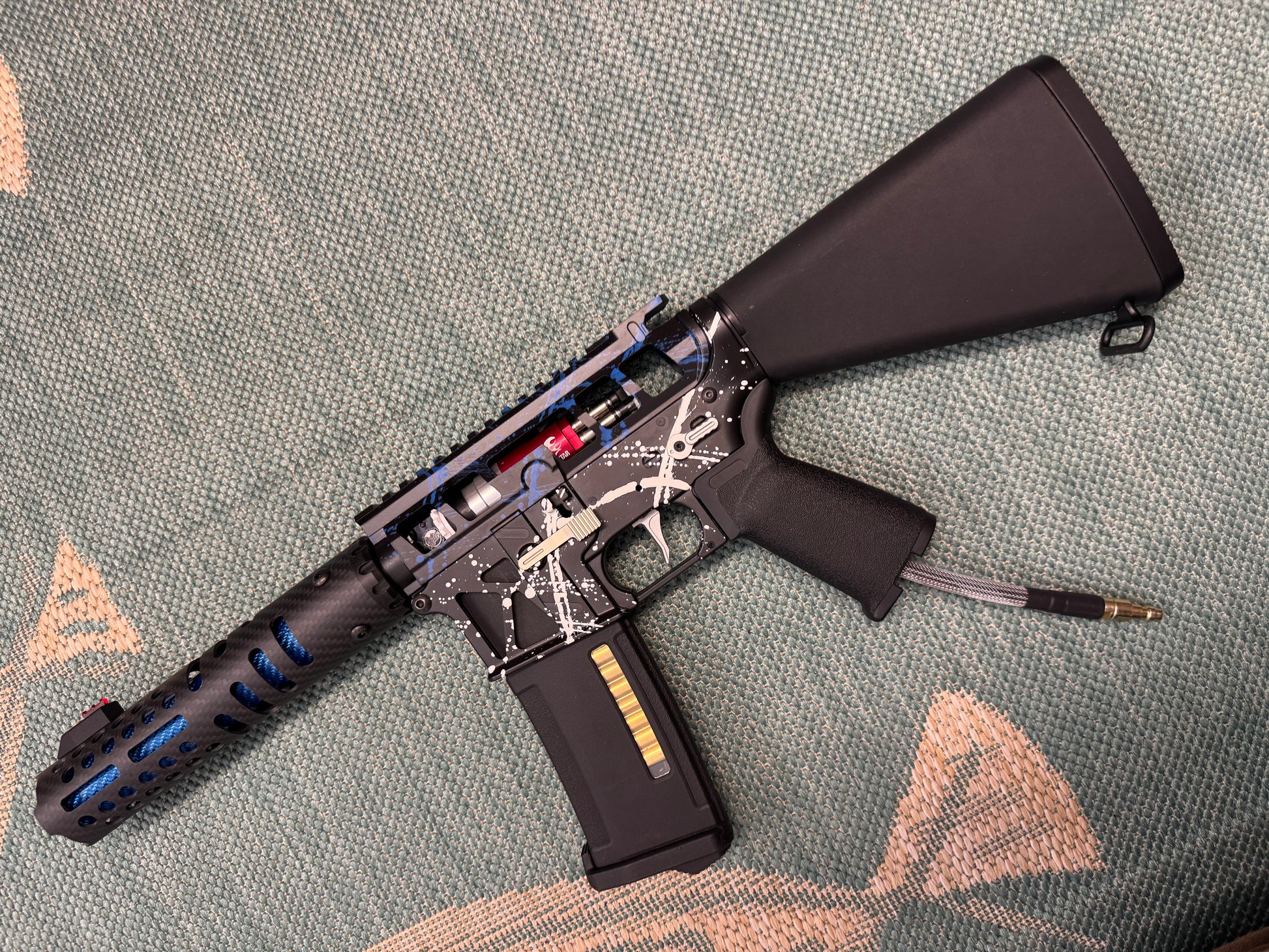 KA Tech MAC Airtac Polarstars F2 AR8 HPA M4 Stuby Type 1 Skeletonized Cerakote Splatter