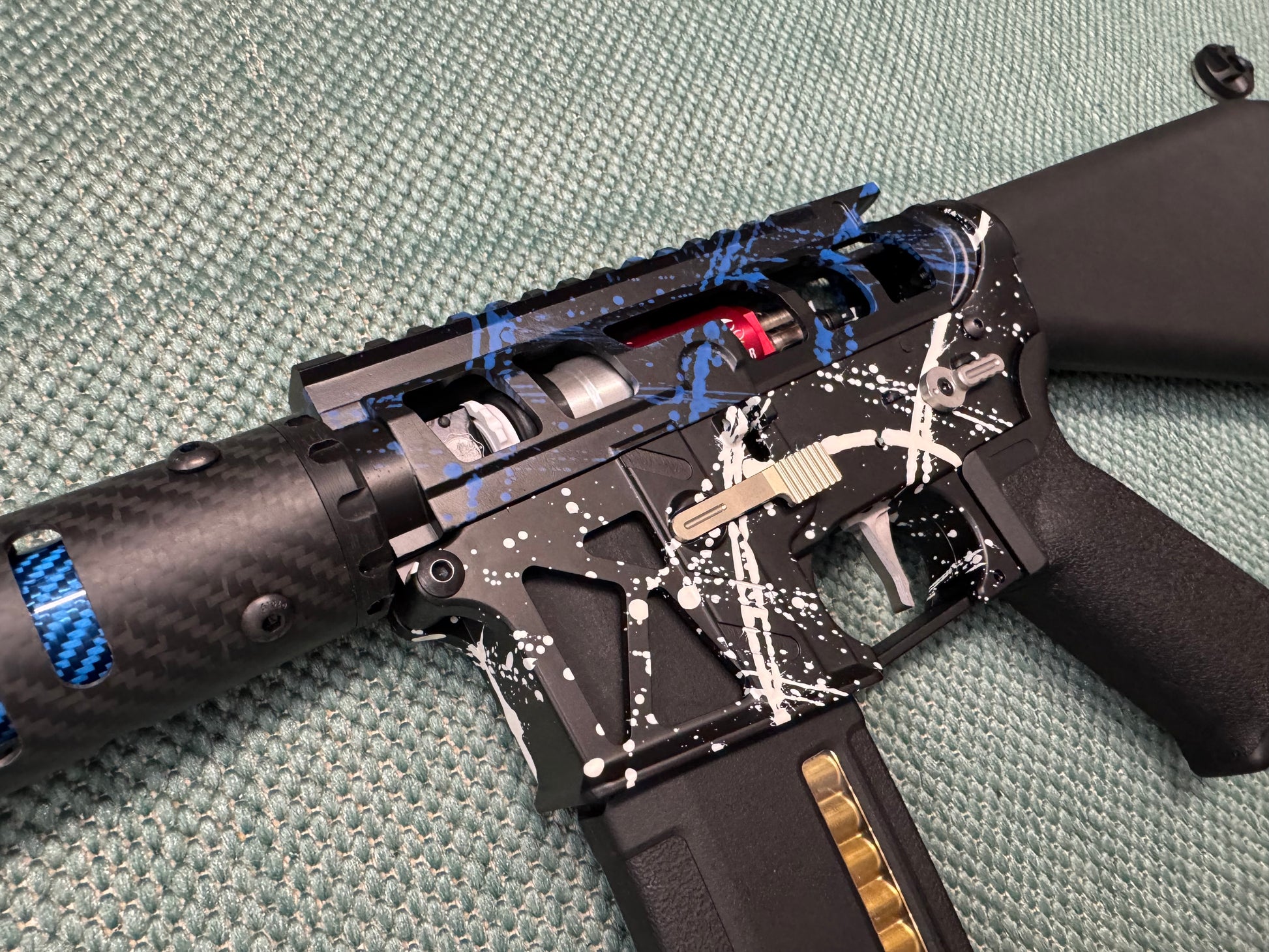 KA Tech MAC Airtac Polarstars F2 AR8 HPA M4 Stuby Type 1 Skeletonized Cerakote Splatter