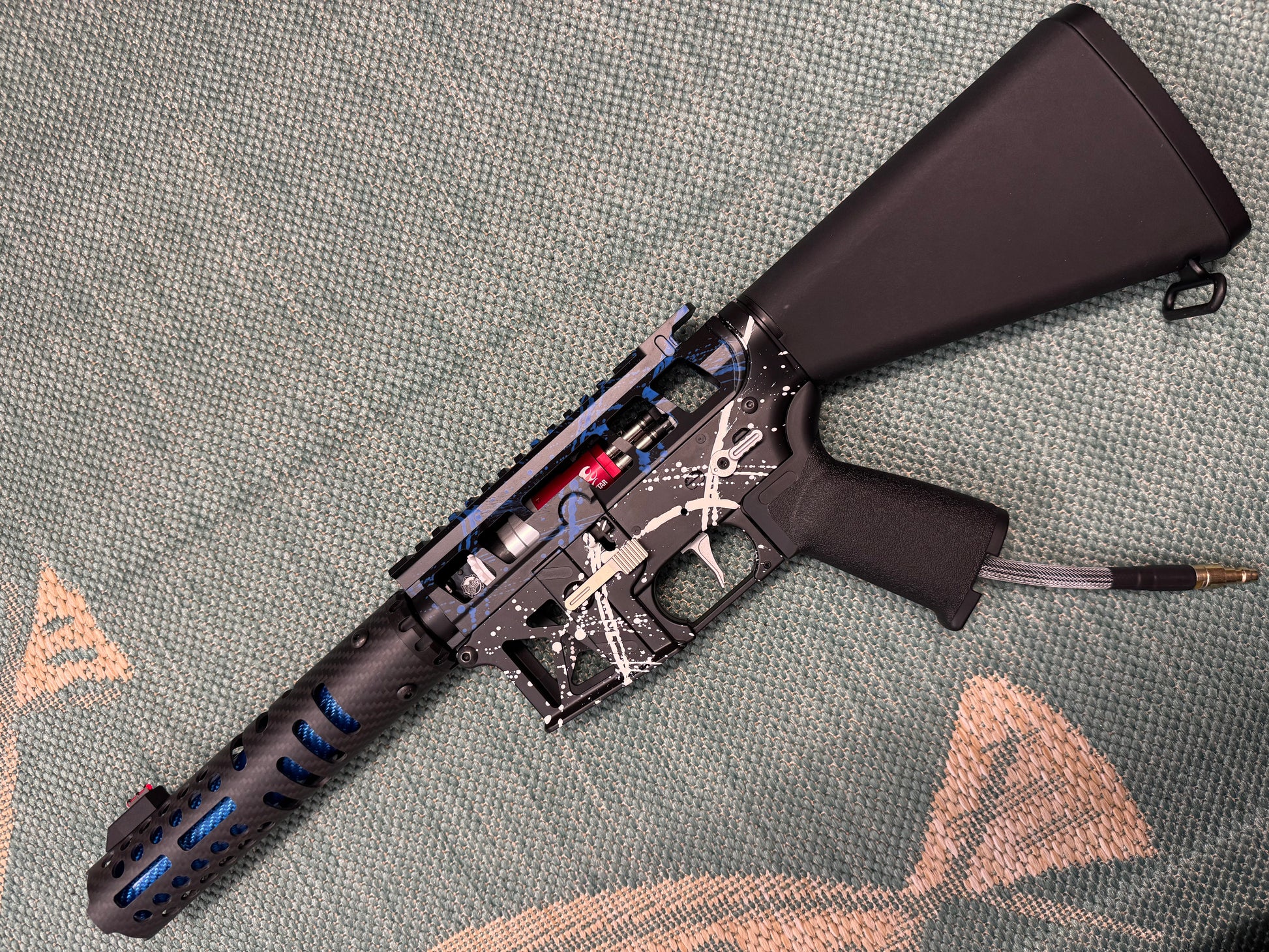 KA Tech MAC Airtac Polarstars F2 AR8 HPA M4 Stuby Type 1 Skeletonized Cerakote Splatter