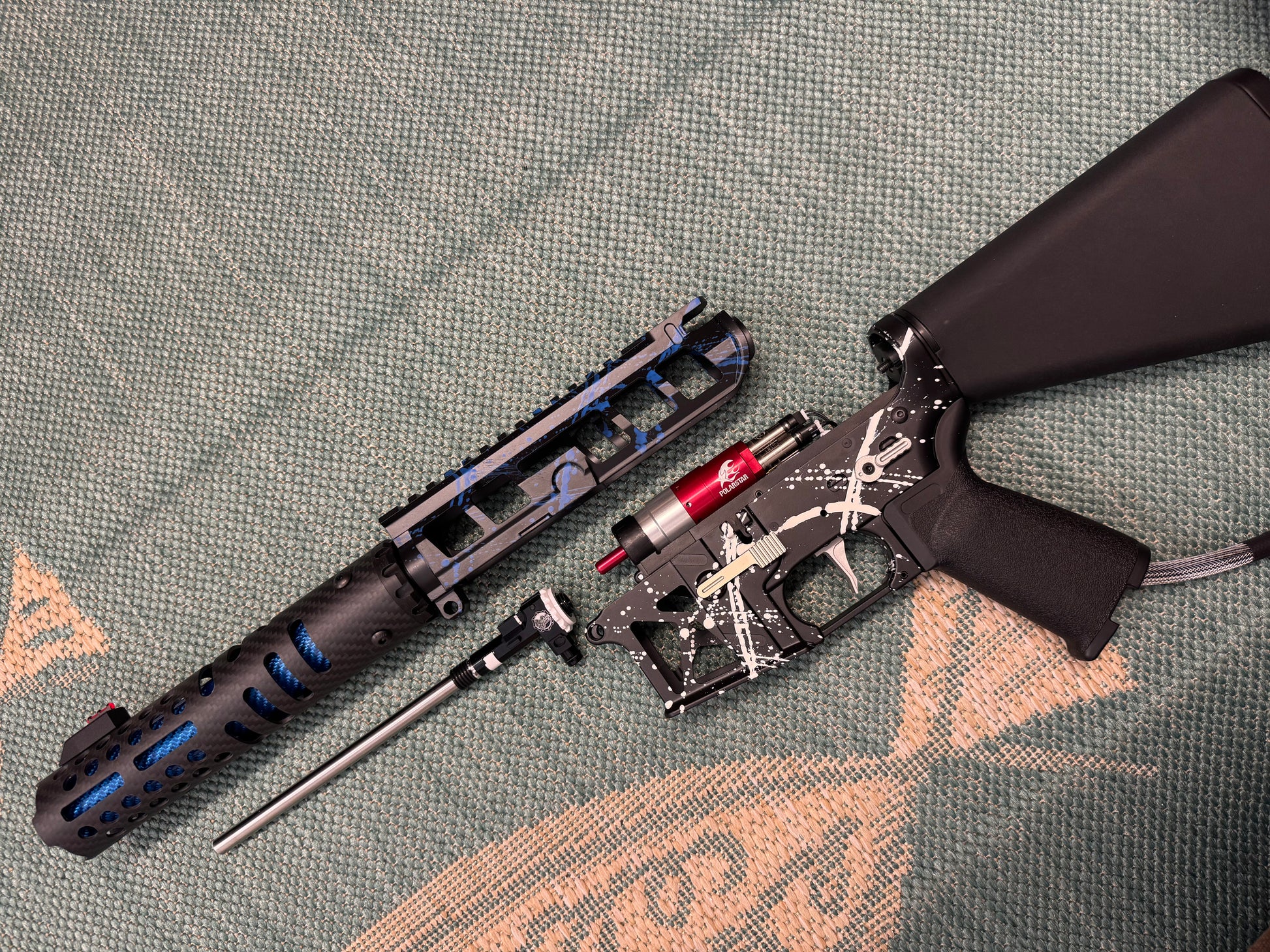 KA Tech MAC Airtac Polarstars F2 AR8 HPA M4 Stuby Type 1 Skeletonized Cerakote Splatter