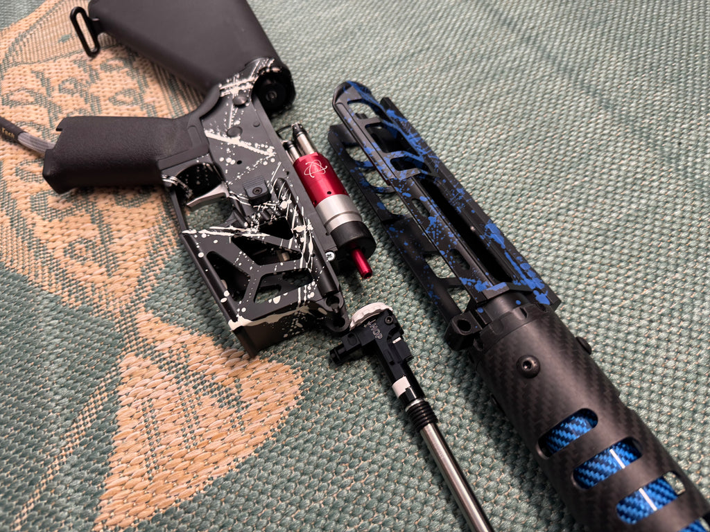KA Tech MAC Airtac Polarstars F2 AR8 HPA M4 Stuby Type 1 Skeletonized Cerakote Splatter