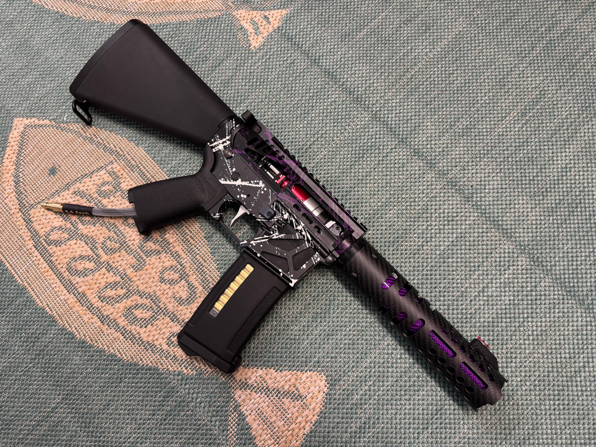 KA Tech MAC Airtac Polarstars F2 AR8 HPA M4 Stuby Type 1 Skeletonized Cerakote Splatter