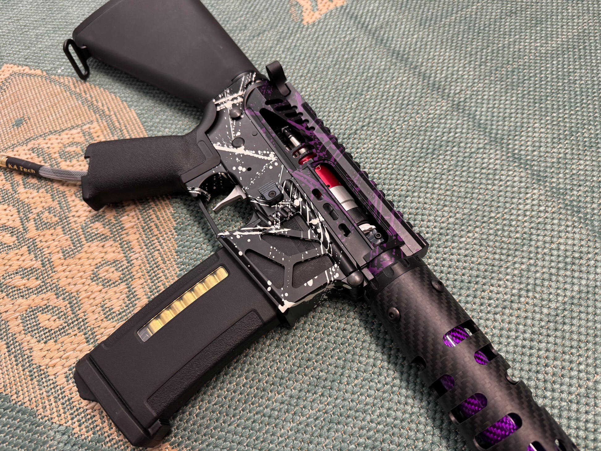 KA Tech MAC Airtac Polarstars F2 AR8 HPA M4 Stuby Type 1 Skeletonized Cerakote Splatter