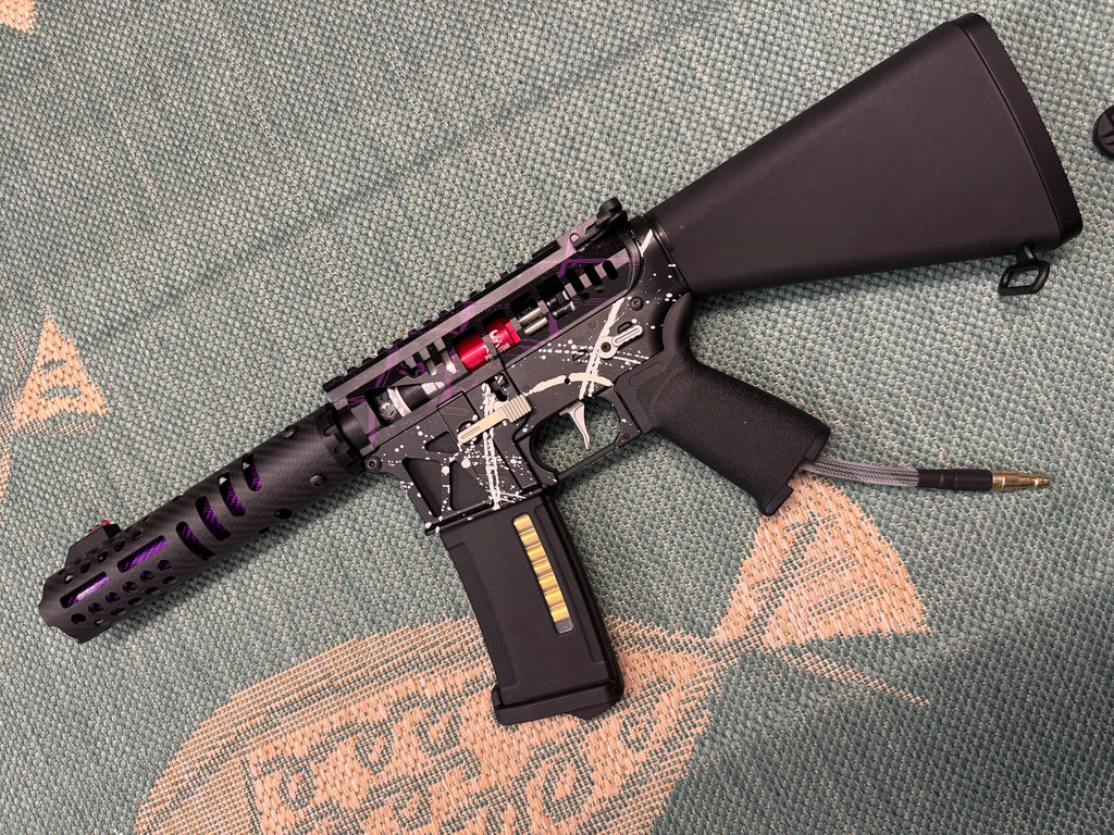 KA Tech MAC Airtac Polarstars F2 AR8 HPA M4 Stuby Type 1 Skeletonized Cerakote Splatter
