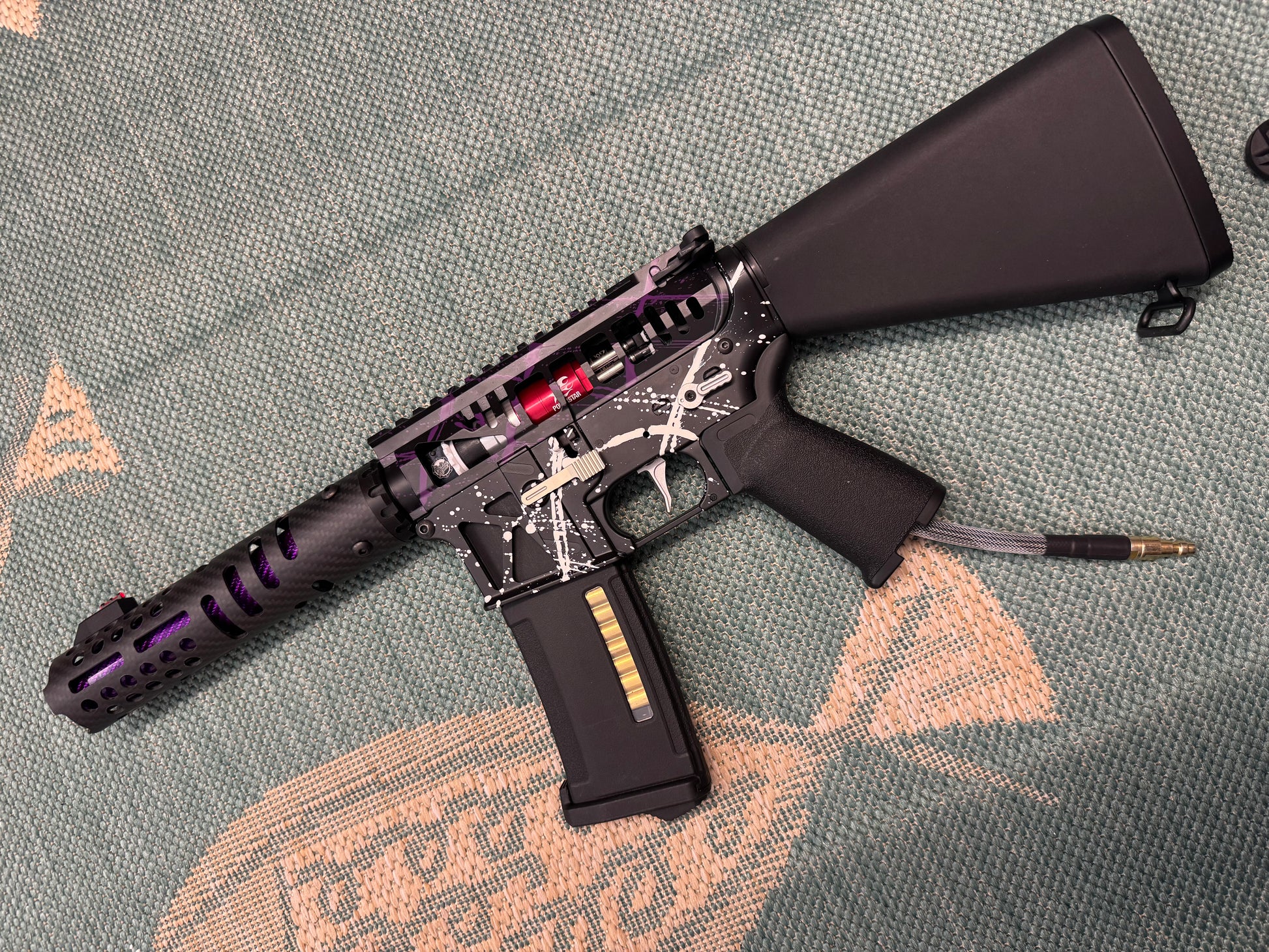 KA Tech MAC Airtac Polarstars F2 AR8 HPA M4 Stuby Type 1 Skeletonized Cerakote Splatter