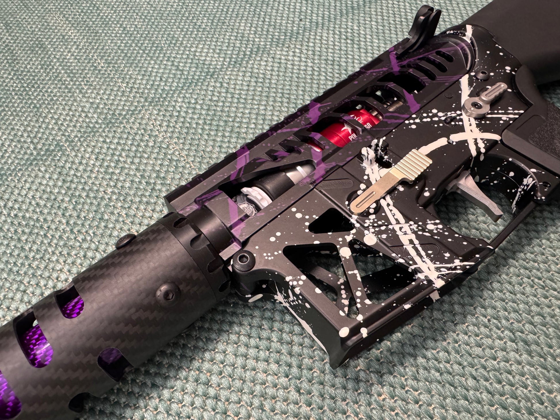 KA Tech MAC Airtac Polarstars F2 AR8 HPA M4 Stuby Type 1 Skeletonized Cerakote Splatter
