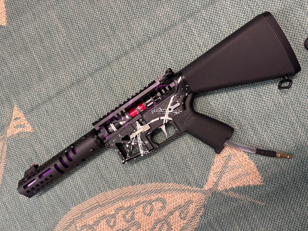 KA Tech MAC Airtac Polarstars F2 AR8 HPA M4 Stuby Type 1 Skeletonized Cerakote Splatter