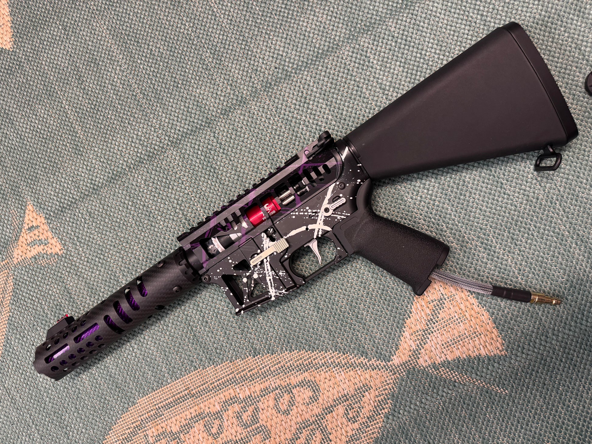 KA Tech MAC Airtac Polarstars F2 AR8 HPA M4 Stuby Type 1 Skeletonized Cerakote Splatter