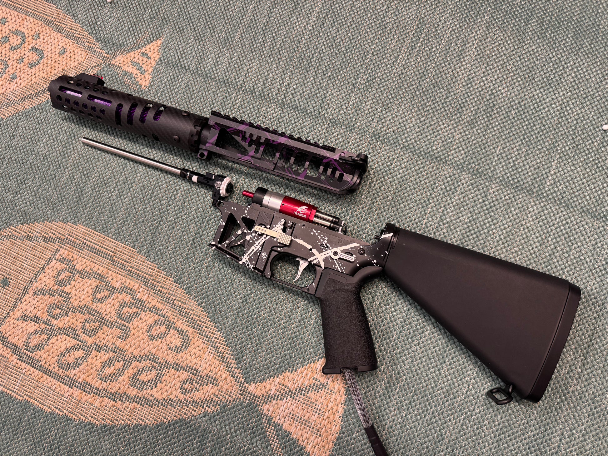 KA Tech MAC Airtac Polarstars F2 AR8 HPA M4 Stuby Type 1 Skeletonized Cerakote Splatter