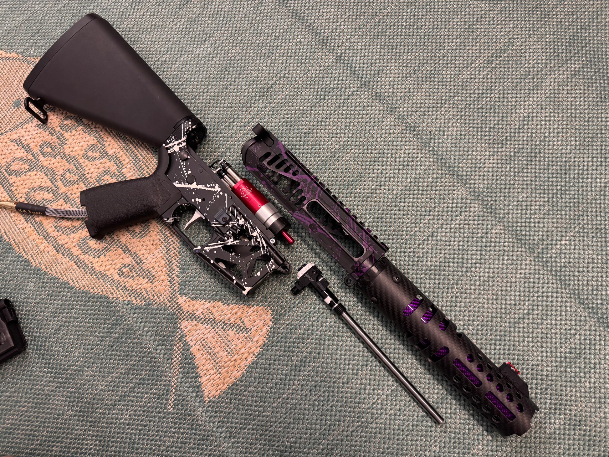 KA Tech MAC Airtac Polarstars F2 AR8 HPA M4 Stuby Type 1 Skeletonized Cerakote Splatter