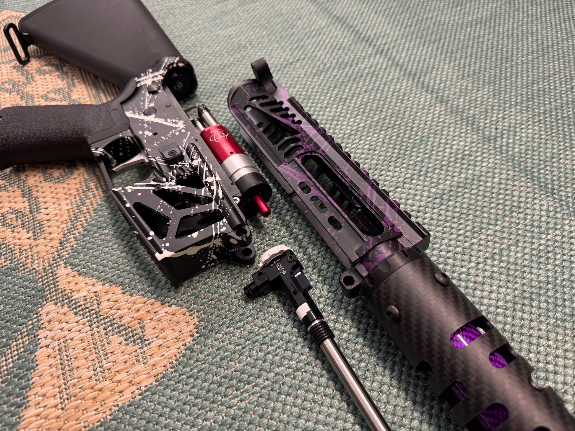 KA Tech MAC Airtac Polarstars F2 AR8 HPA M4 Stuby Type 1 Skeletonized Cerakote Splatter