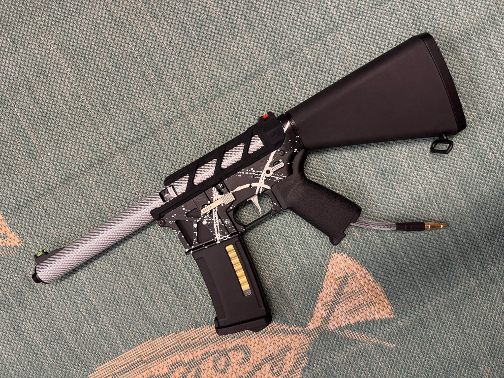 KA Tech MAC Airtac Polarstars F2 AR8 HPA M4 Stuby Type 1 Skeletonized Cerakote Splatter