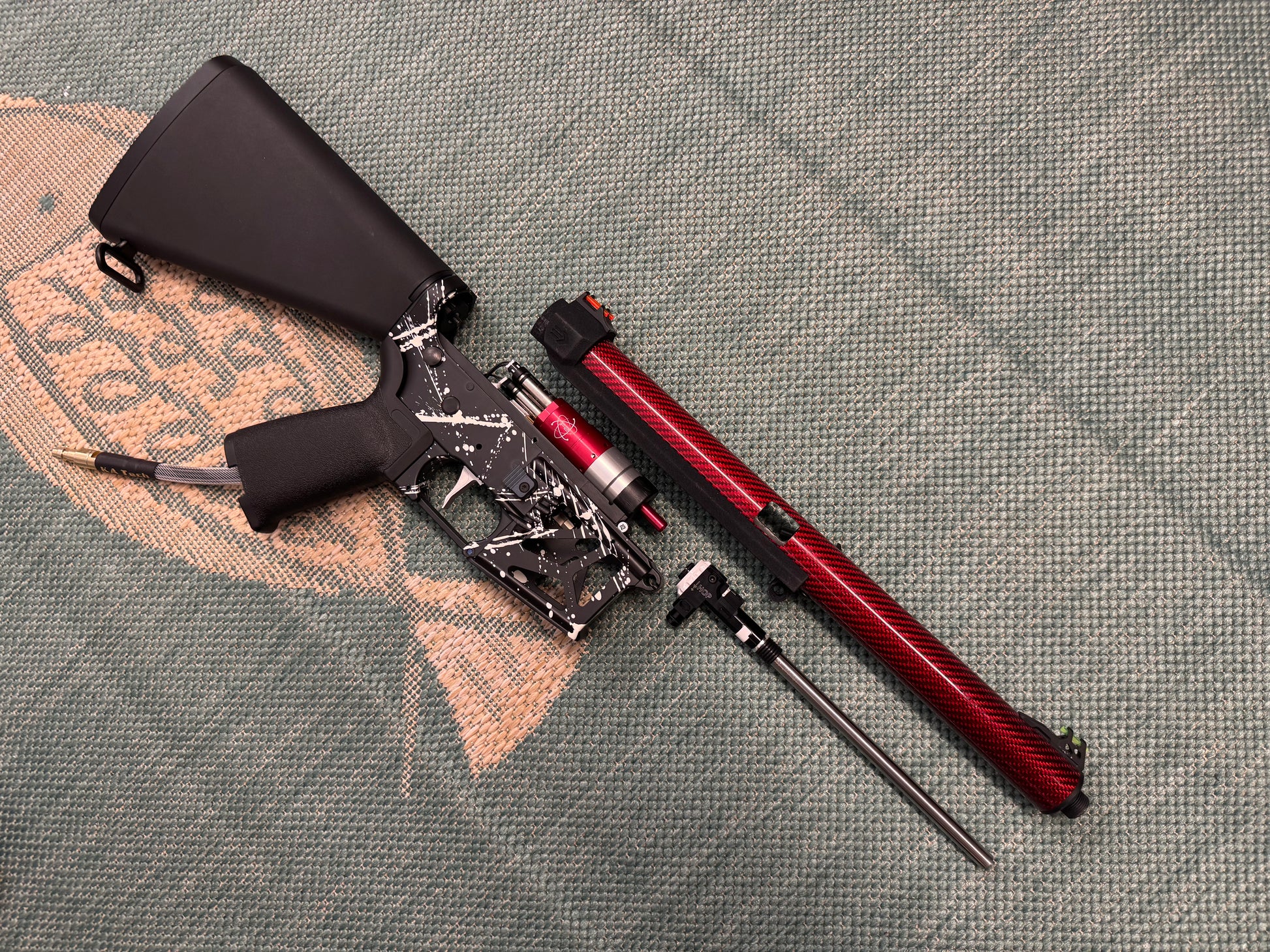 KA Tech MAC Airtac Polarstars F2 AR8 HPA M4 Stuby Type 1 Skeletonized Cerakote Splatter