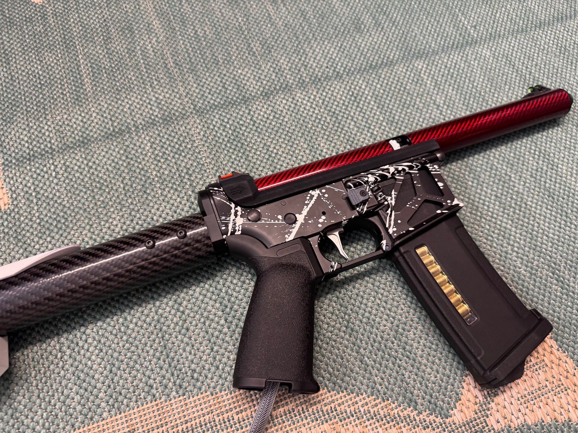 KA Tech MAC Airtac Polarstars F2 AR8 HPA M4 Carbon Type 1 Skeletonized Cerakote Splatter
