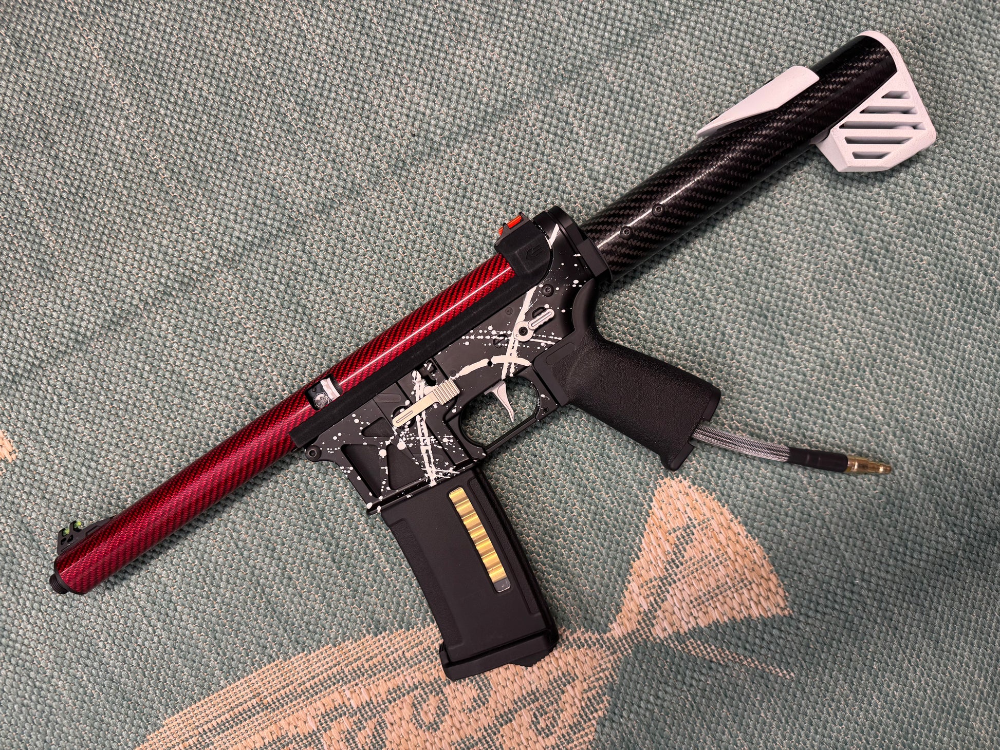 KA Tech MAC Airtac Polarstars F2 AR8 HPA M4 Carbon Type 1 Skeletonized Cerakote Splatter