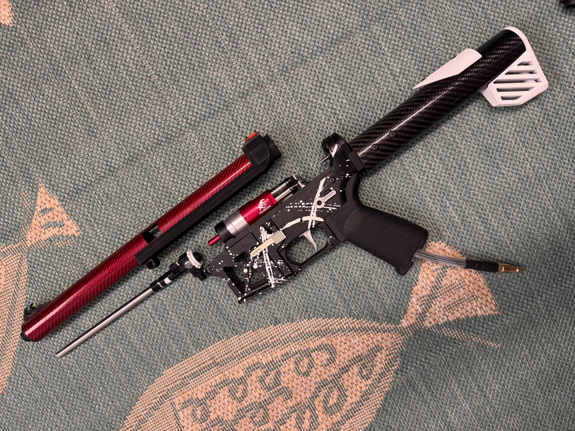 KA Tech MAC Airtac Polarstars F2 AR8 HPA M4 Carbon Type 1 Skeletonized Cerakote Splatter
