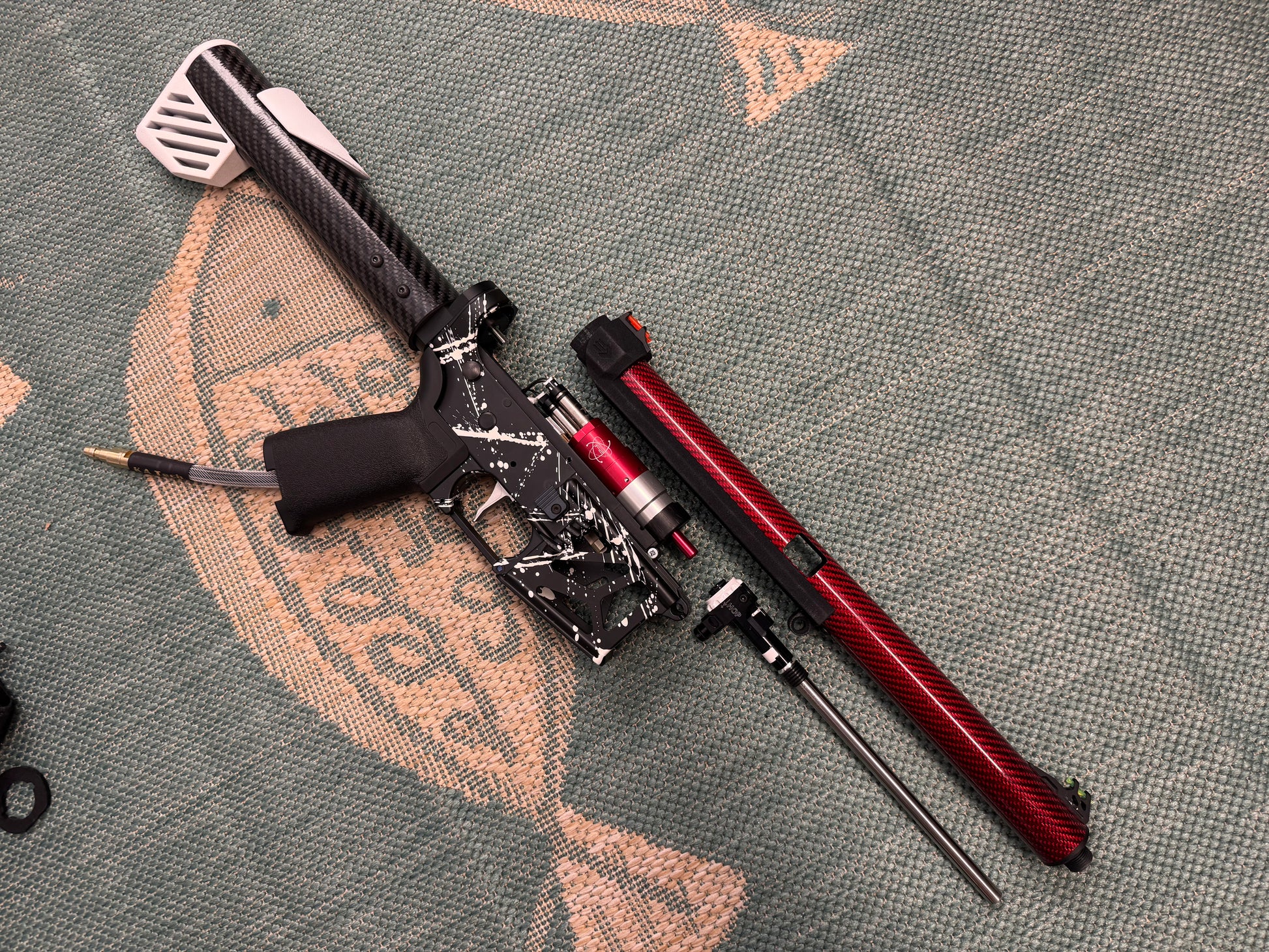 KA Tech MAC Airtac Polarstars F2 AR8 HPA M4 Carbon Type 1 Skeletonized Cerakote Splatter