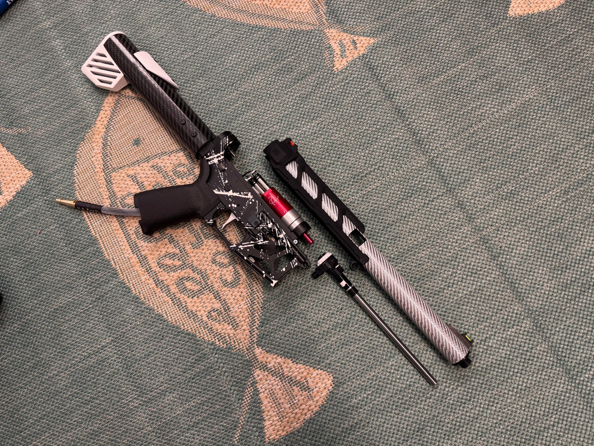 KA Tech MAC Airtac Polarstars F2 AR8 HPA M4 Carbon Type 1 Skeletonized Cerakote Splatter