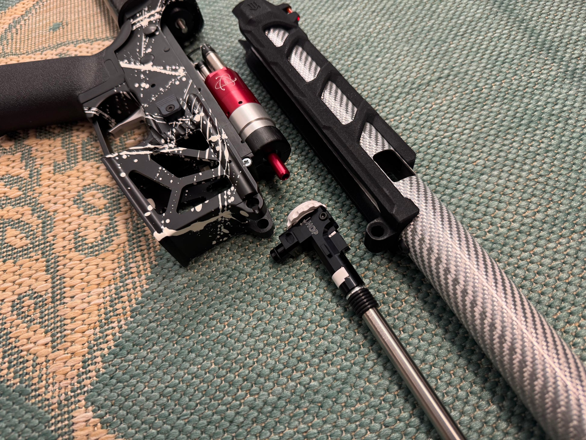 KA Tech MAC Airtac Polarstars F2 AR8 HPA M4 Carbon Type 1 Skeletonized Cerakote Splatter