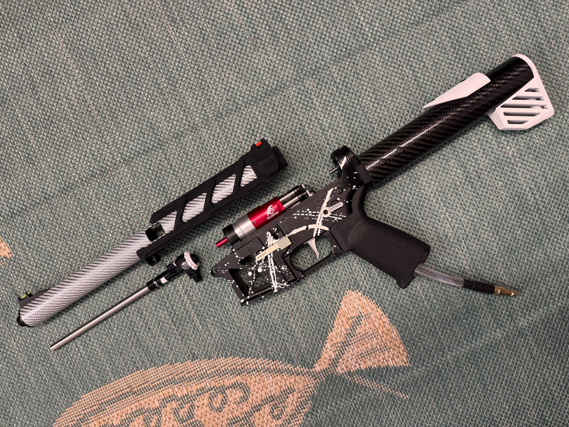 KA Tech MAC Airtac Polarstars F2 AR8 HPA M4 Carbon Type 1 Skeletonized Cerakote Splatter