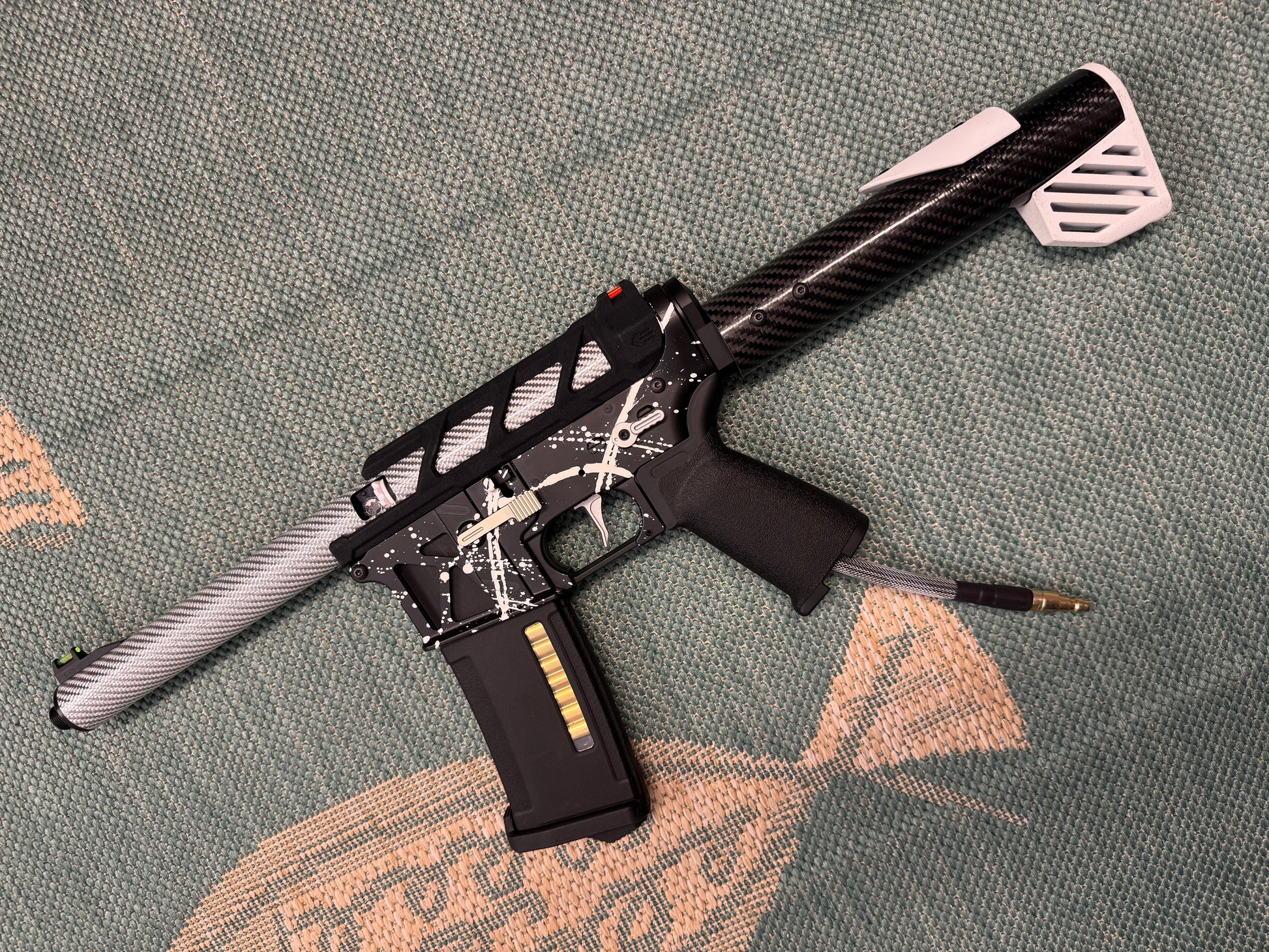 KA Tech MAC Airtac Polarstars F2 AR8 HPA M4 Carbon Type 1 Skeletonized Cerakote Splatter