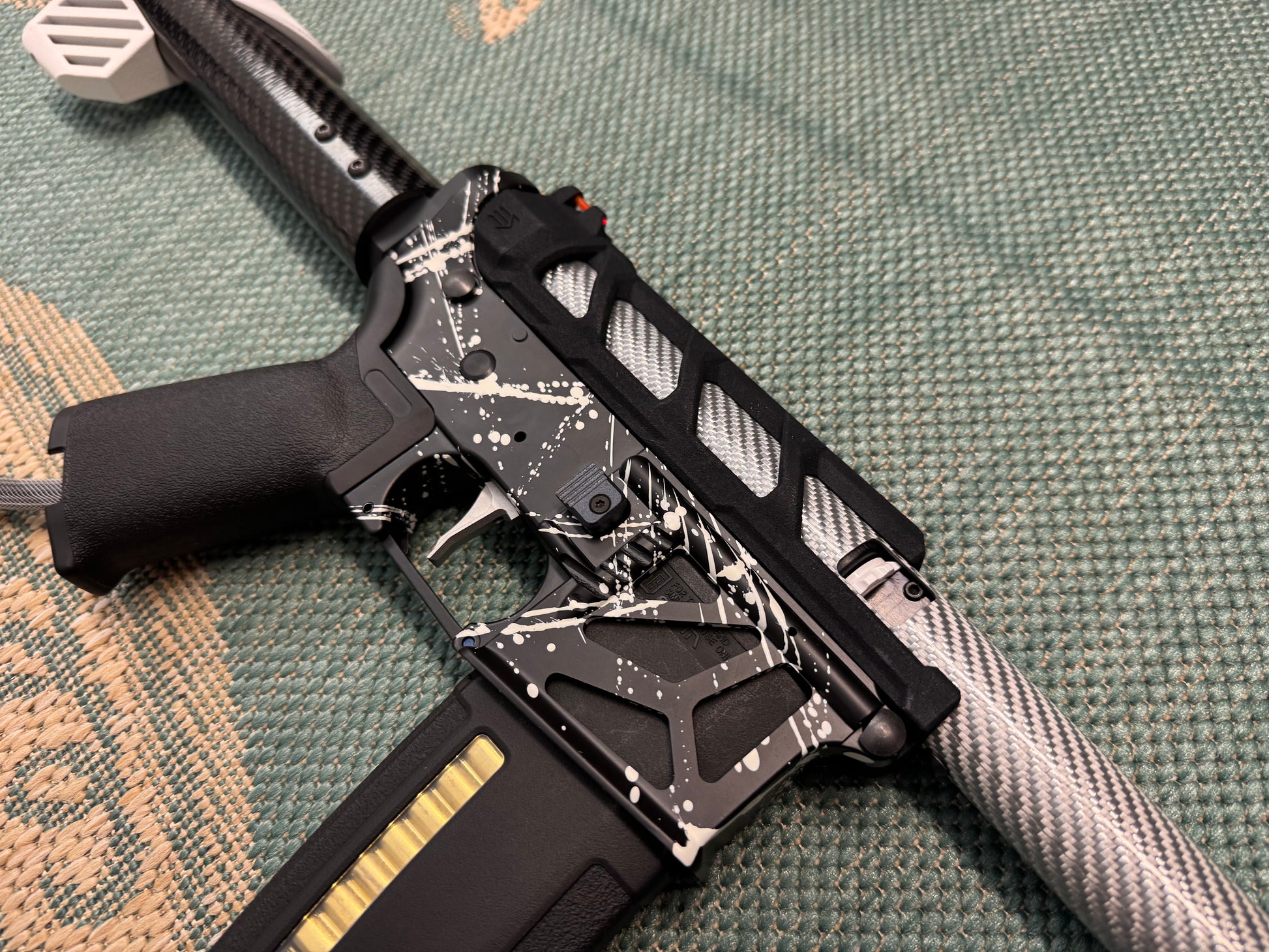 KA Tech MAC Airtac Polarstars F2 AR8 HPA M4 Carbon Type 1 Skeletonized Cerakote Splatter
