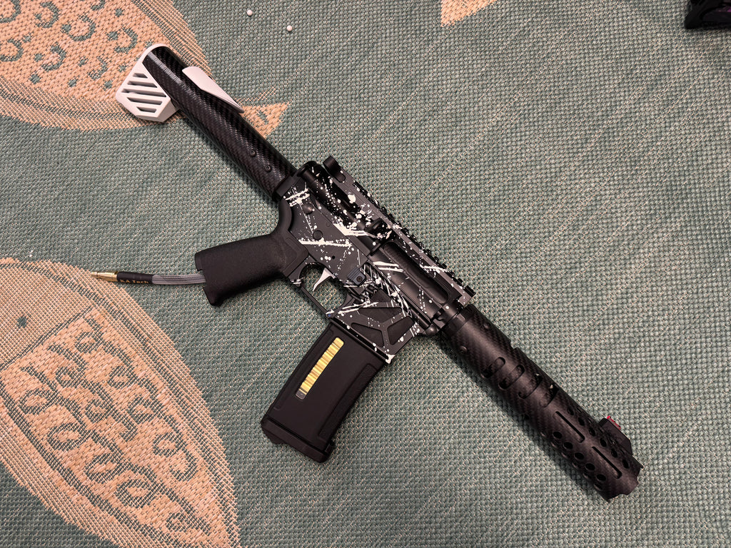 KA Tech MAC Airtac Polarstars F2 AR8 HPA M4 Carbon Type 1 Skeletonized Cerakote Splatter