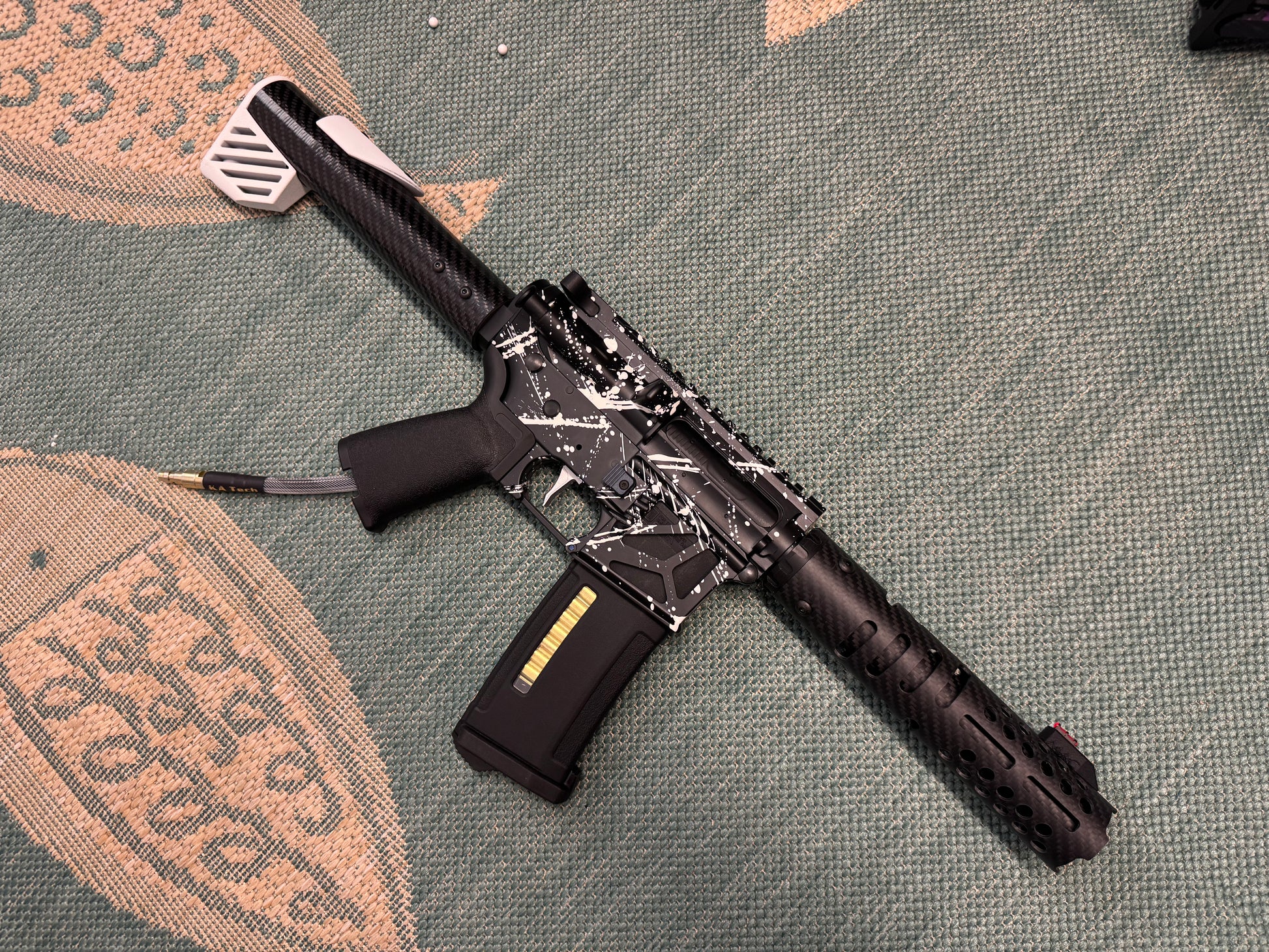 KA Tech MAC Airtac Polarstars F2 AR8 HPA M4 Carbon Type 1 Skeletonized Cerakote Splatter