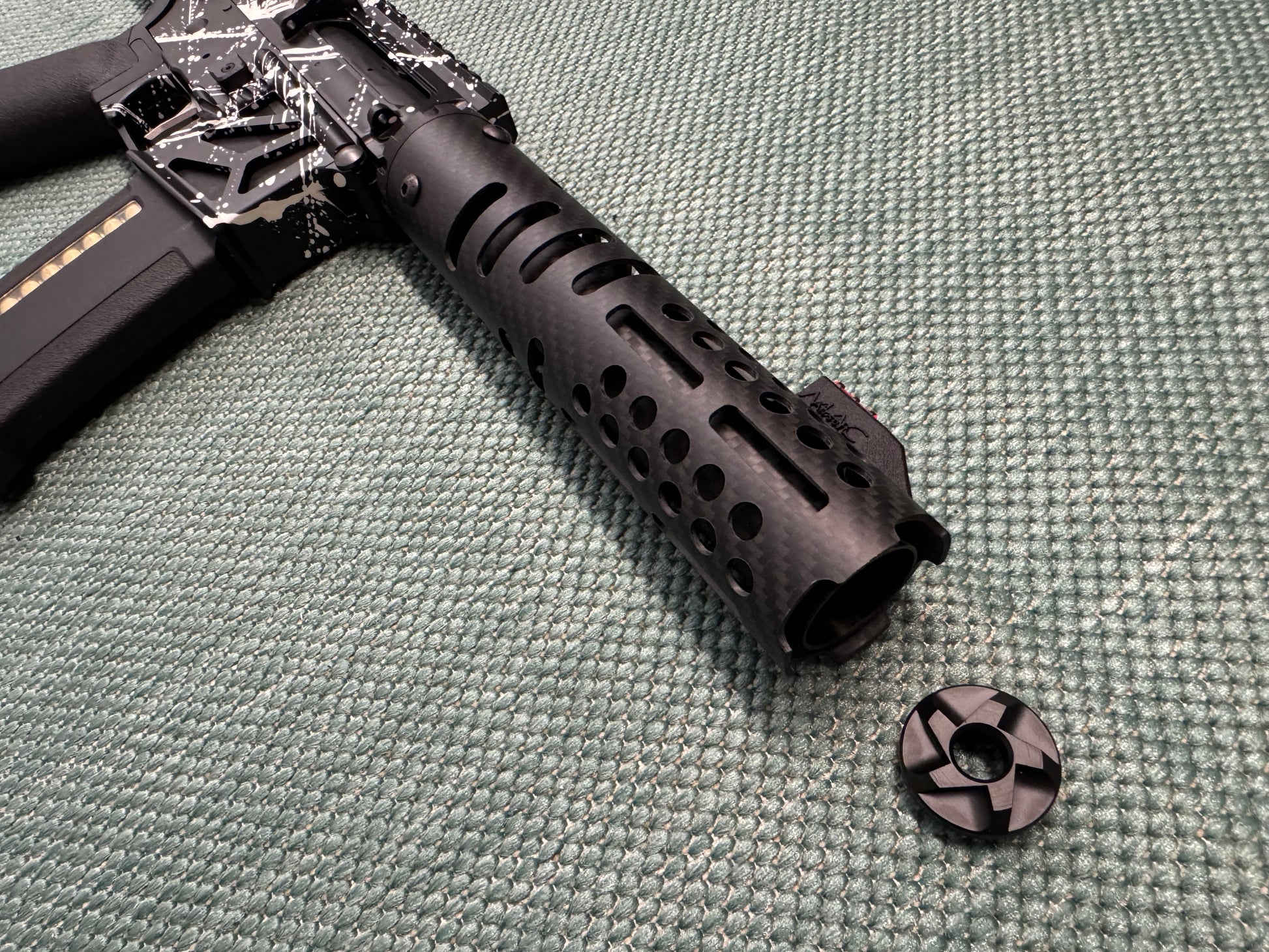KA Tech MAC Airtac Polarstars F2 AR8 HPA M4 Carbon Type 1 Skeletonized Cerakote Splatter