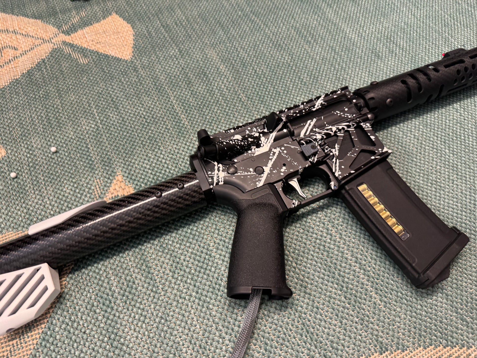 KA Tech MAC Airtac Polarstars F2 AR8 HPA M4 Carbon Type 1 Skeletonized Cerakote Splatter