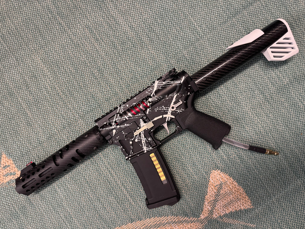 KA Tech MAC Airtac Polarstars F2 AR8 HPA M4 Carbon Type 1 Skeletonized Cerakote Splatter