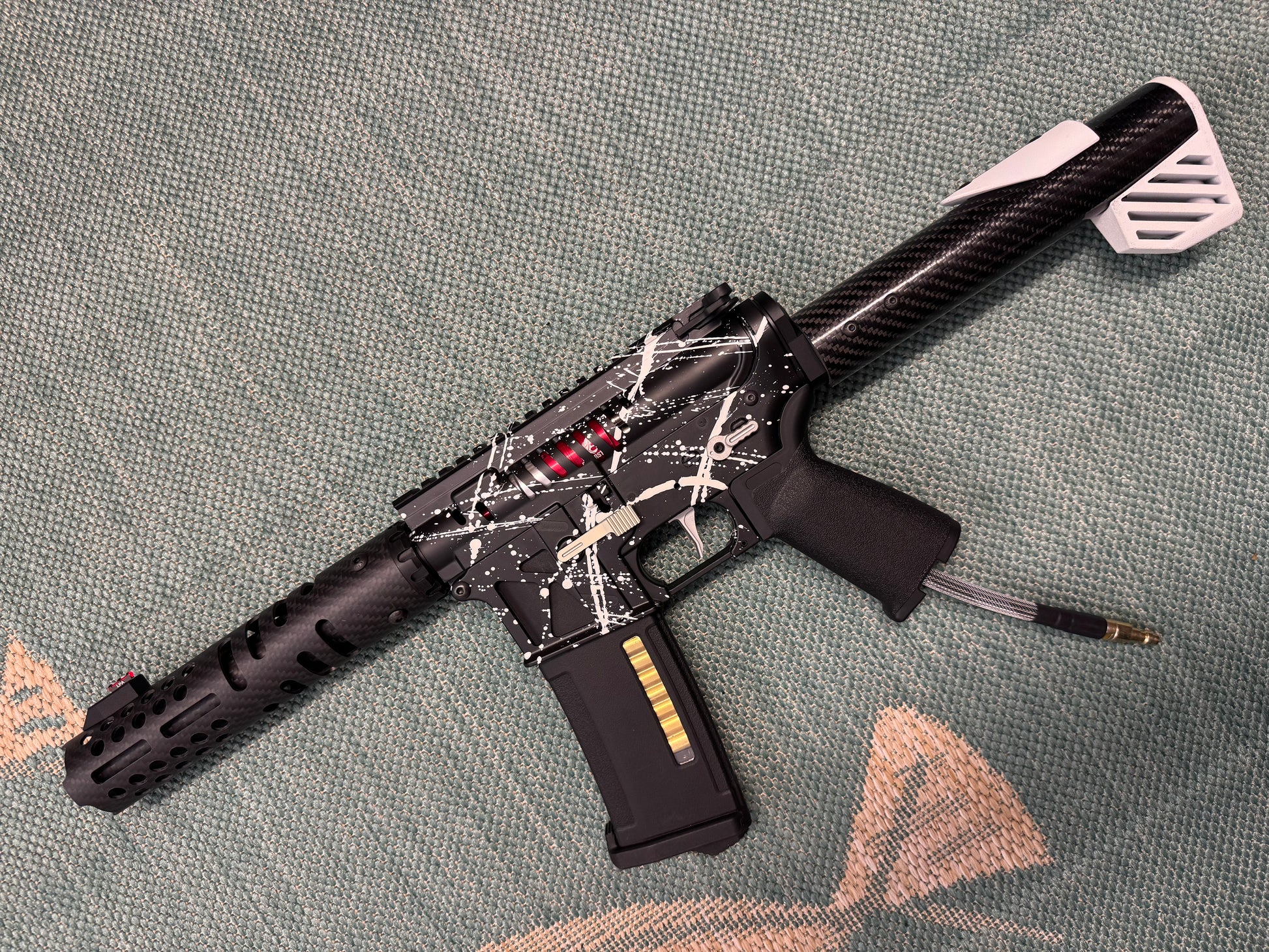 KA Tech MAC Airtac Polarstars F2 AR8 HPA M4 Carbon Type 1 Skeletonized Cerakote Splatter