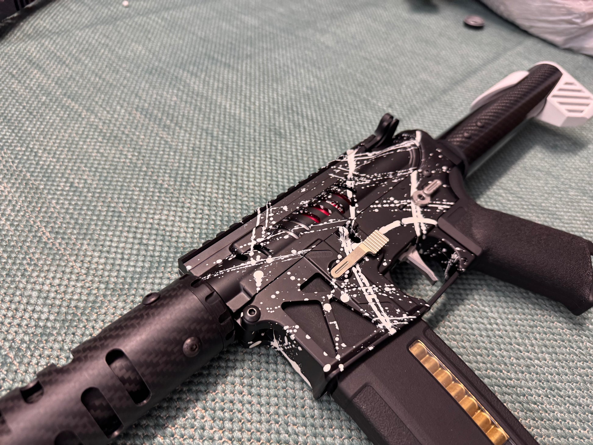 KA Tech MAC Airtac Polarstars F2 AR8 HPA M4 Carbon Type 1 Skeletonized Cerakote Splatter
