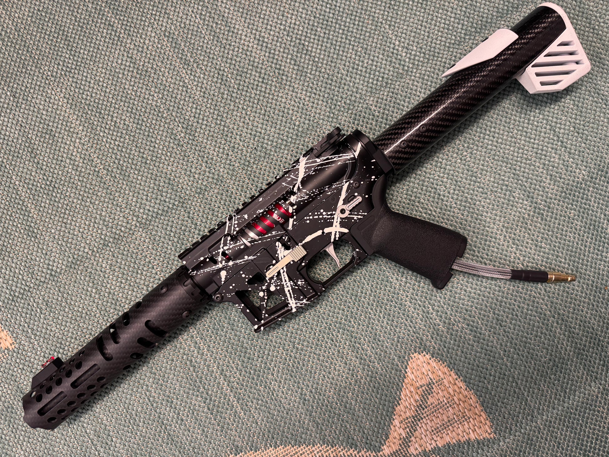 KA Tech MAC Airtac Polarstars F2 AR8 HPA M4 Carbon Type 1 Skeletonized Cerakote Splatter