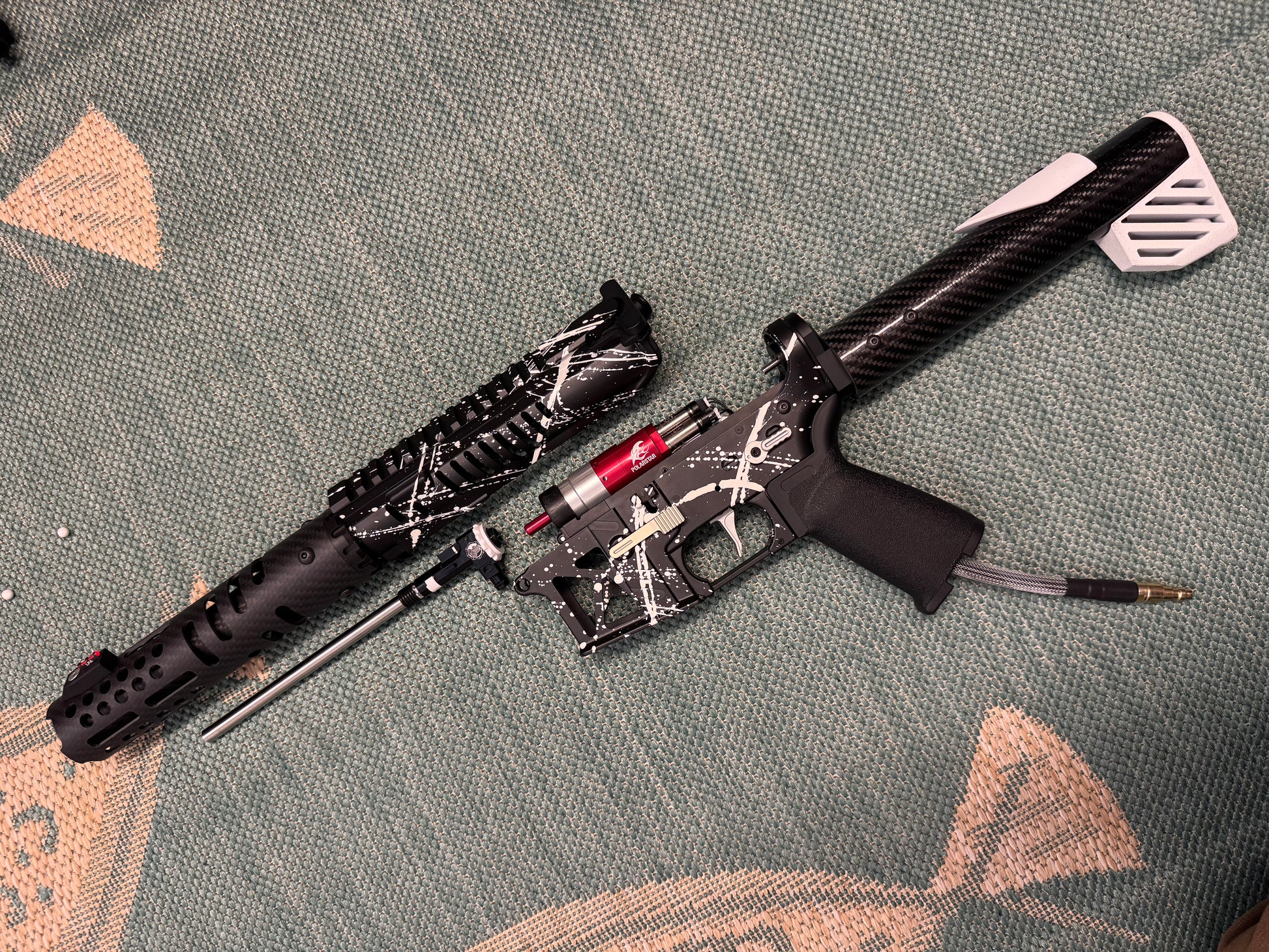 KA Tech MAC Airtac Polarstars F2 AR8 HPA M4 Carbon Type 1 Skeletonized Cerakote Splatter