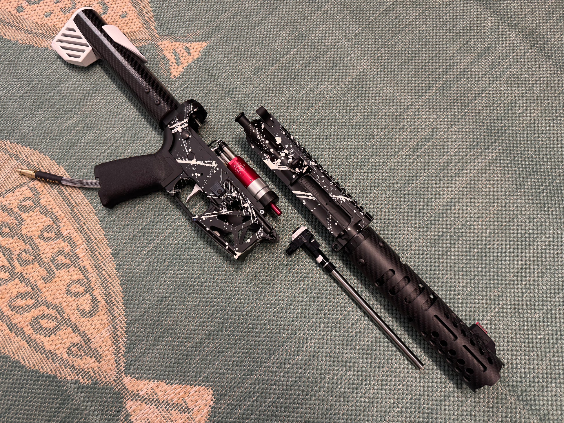 KA Tech MAC Airtac Polarstars F2 AR8 HPA M4 Carbon Type 1 Skeletonized Cerakote Splatter