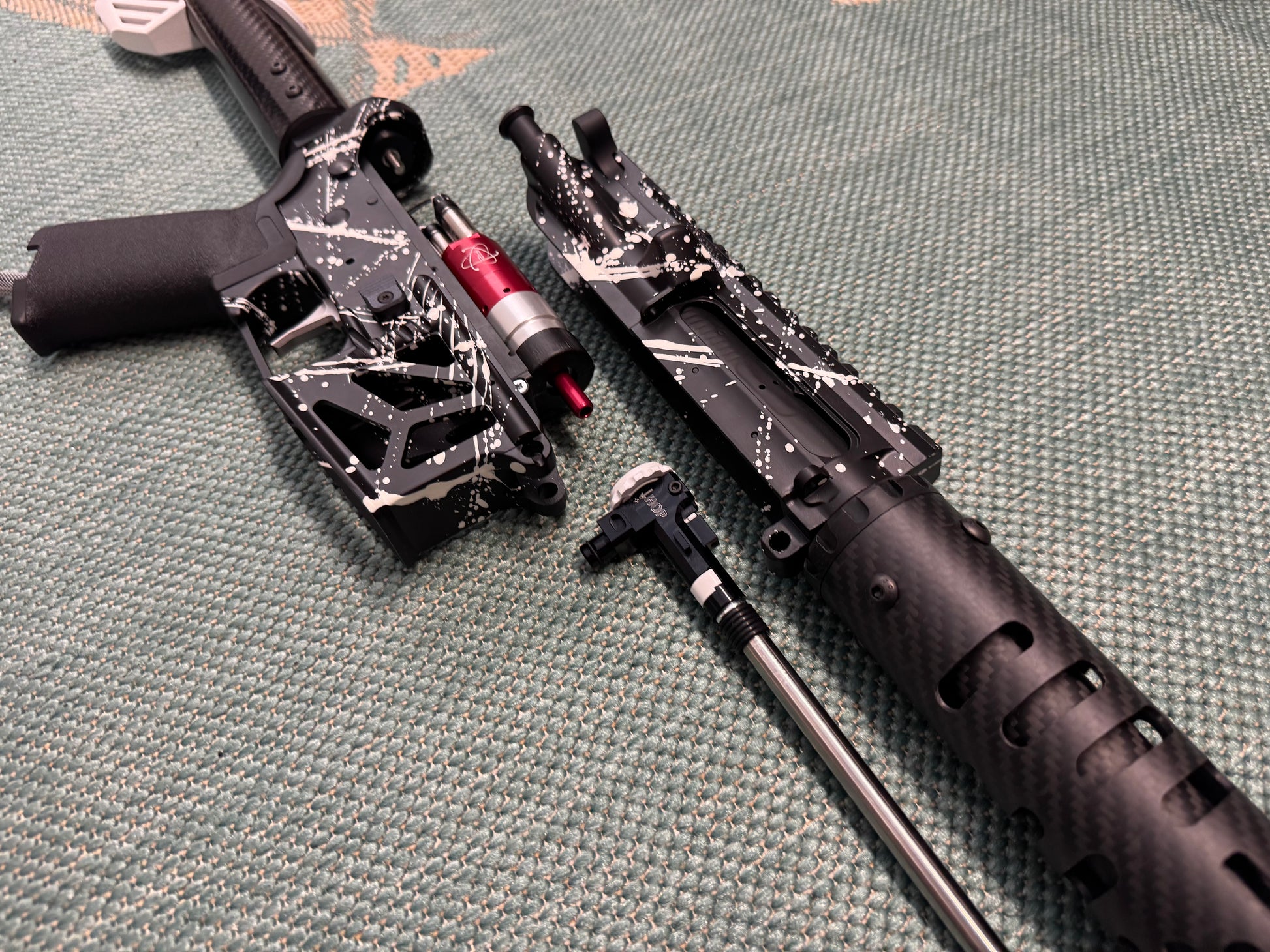 KA Tech MAC Airtac Polarstars F2 AR8 HPA M4 Carbon Type 1 Skeletonized Cerakote Splatter