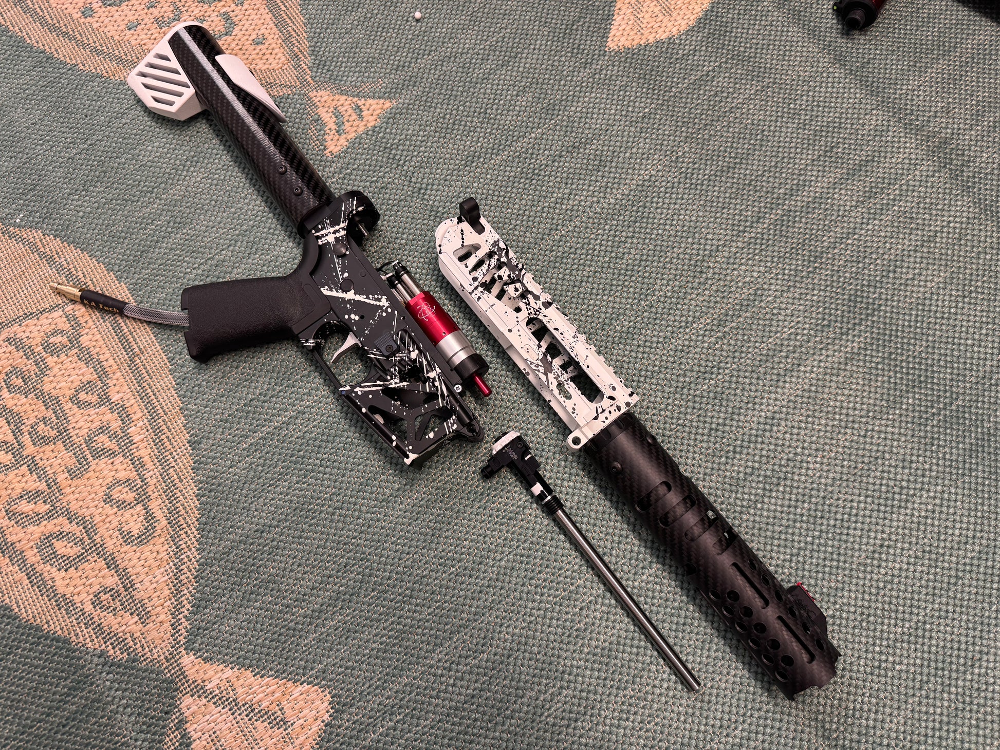 KA Tech MAC Airtac Polarstars F2 AR8 HPA M4 Carbon Type 1 Skeletonized Cerakote Splatter