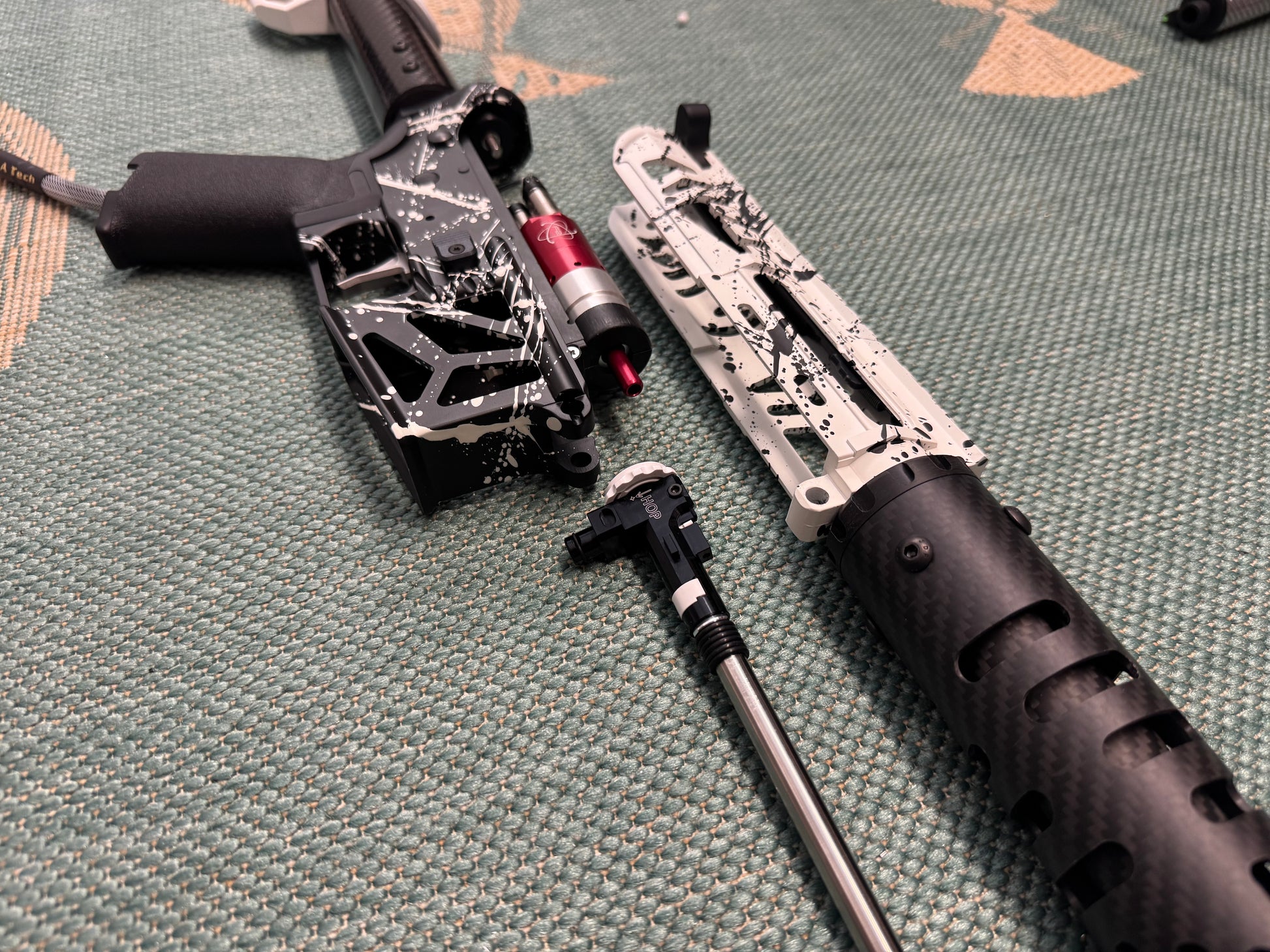 KA Tech MAC Airtac Polarstars F2 AR8 HPA M4 Carbon Type 1 Skeletonized Cerakote Splatter