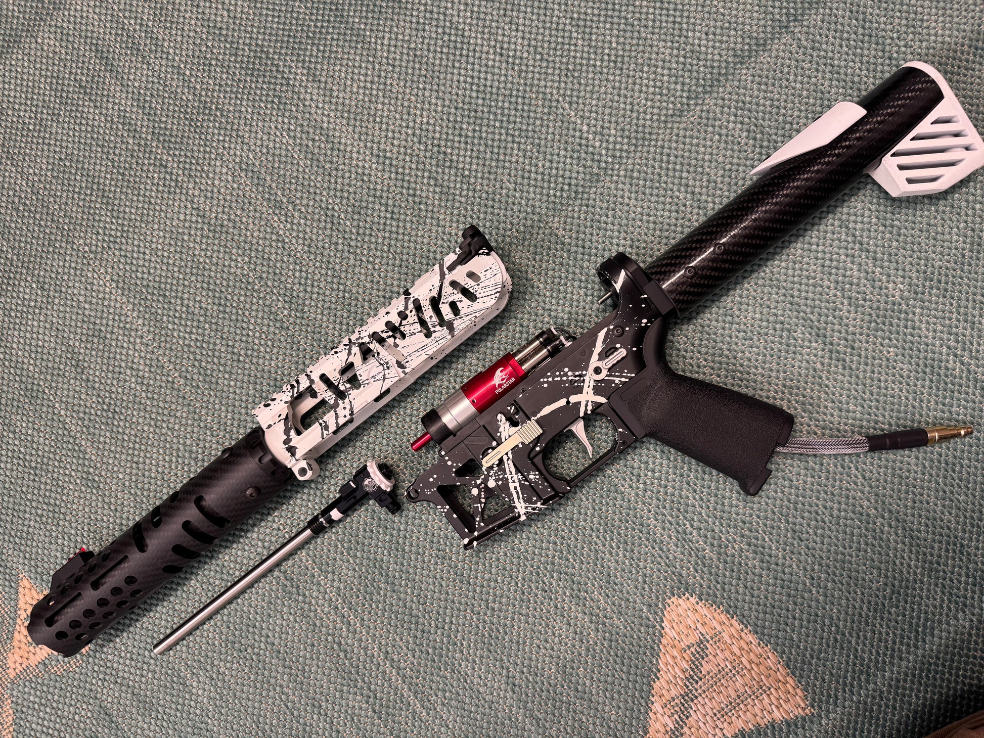 KA Tech MAC Airtac Polarstars F2 AR8 HPA M4 Carbon Type 1 Skeletonized Cerakote Splatter