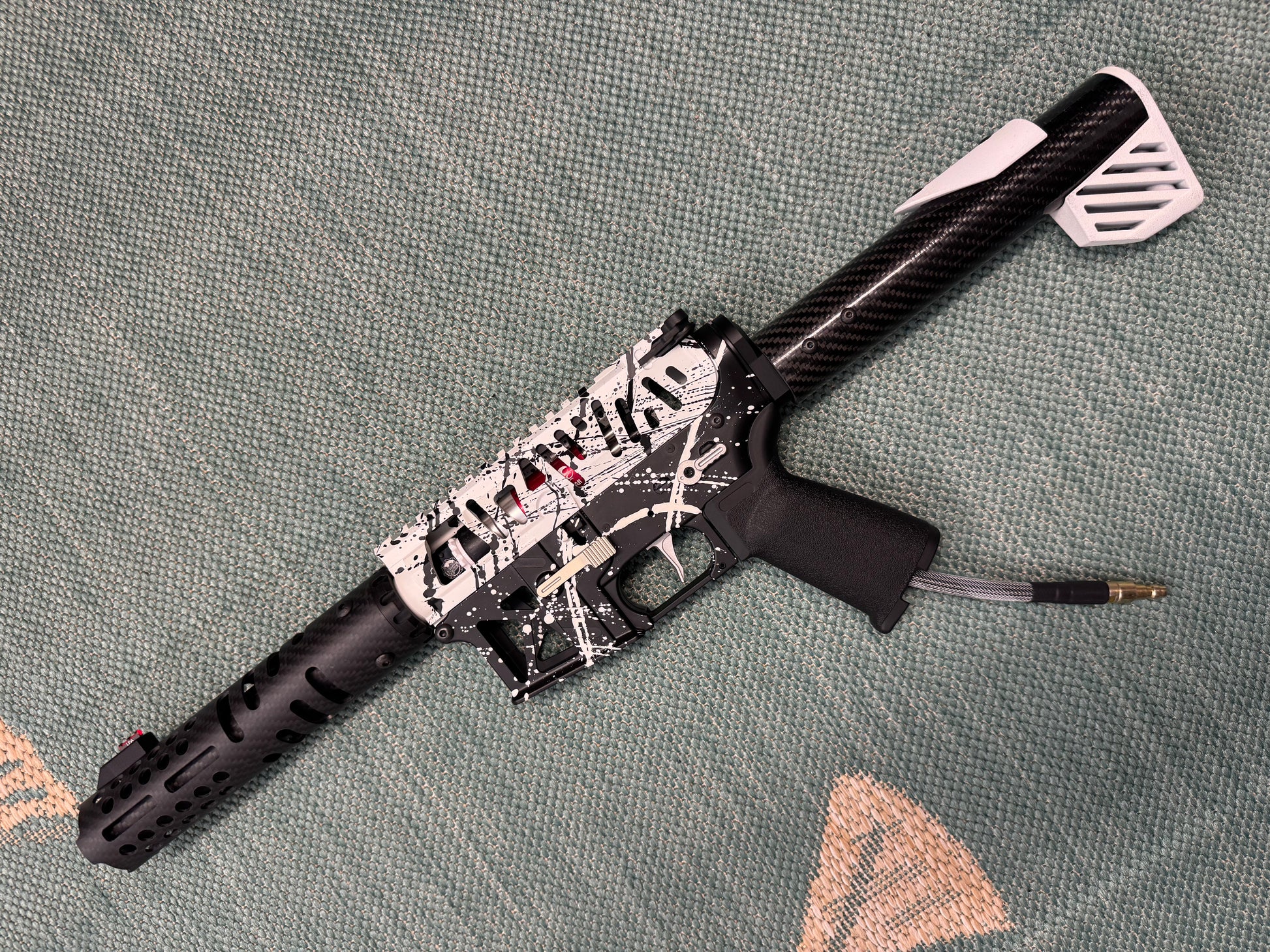 KA Tech MAC Airtac Polarstars F2 AR8 HPA M4 Carbon Type 1 Skeletonized Cerakote Splatter