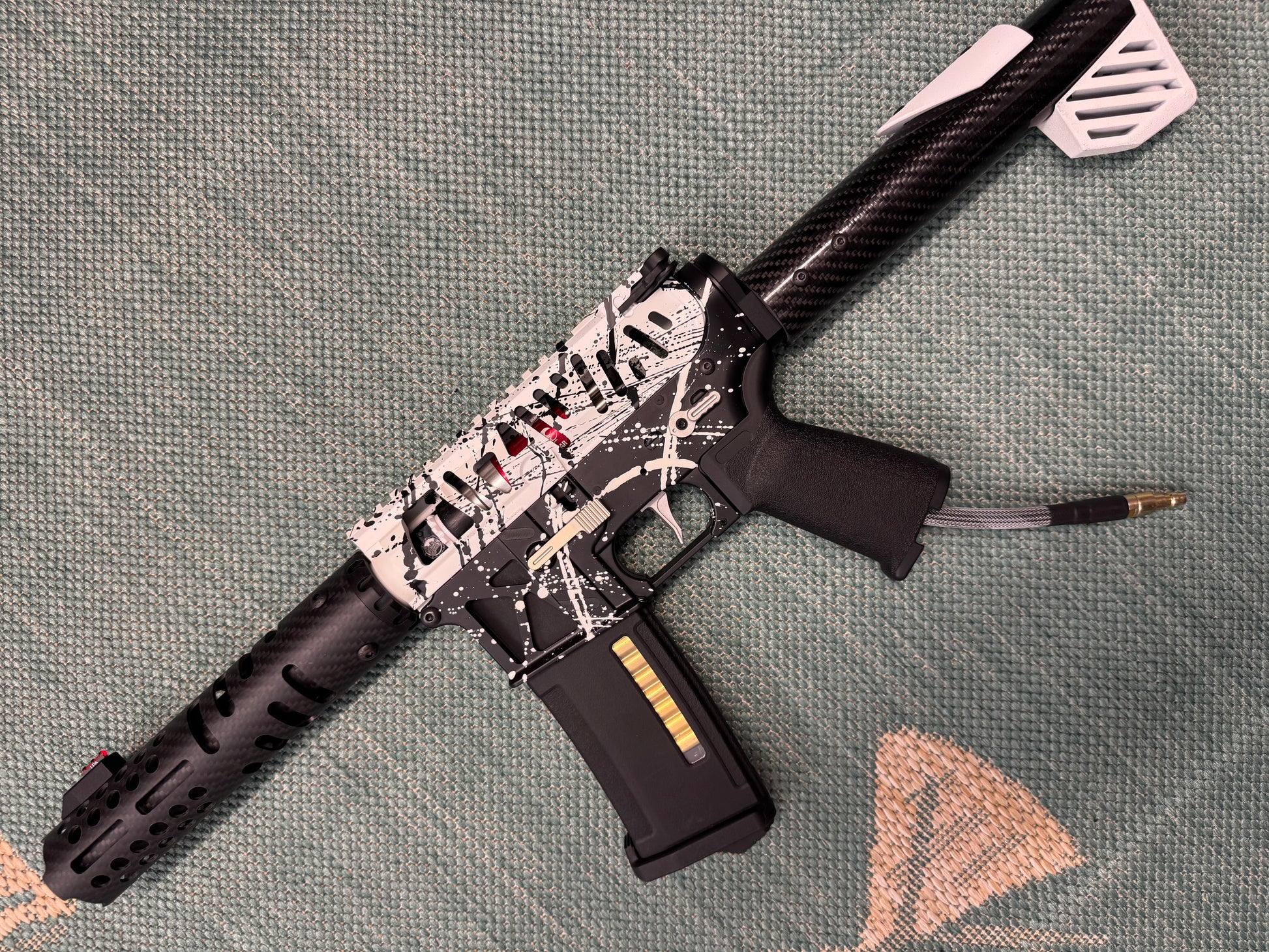 KA Tech MAC Airtac Polarstars F2 AR8 HPA M4 Carbon Type 1 Skeletonized Cerakote Splatter