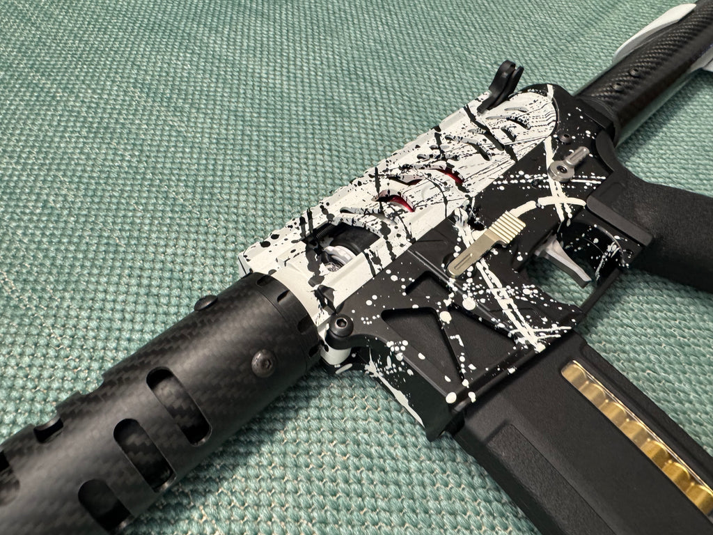 KA Tech MAC Airtac Polarstars F2 AR8 HPA M4 Carbon Type 1 Skeletonized Cerakote Splatter